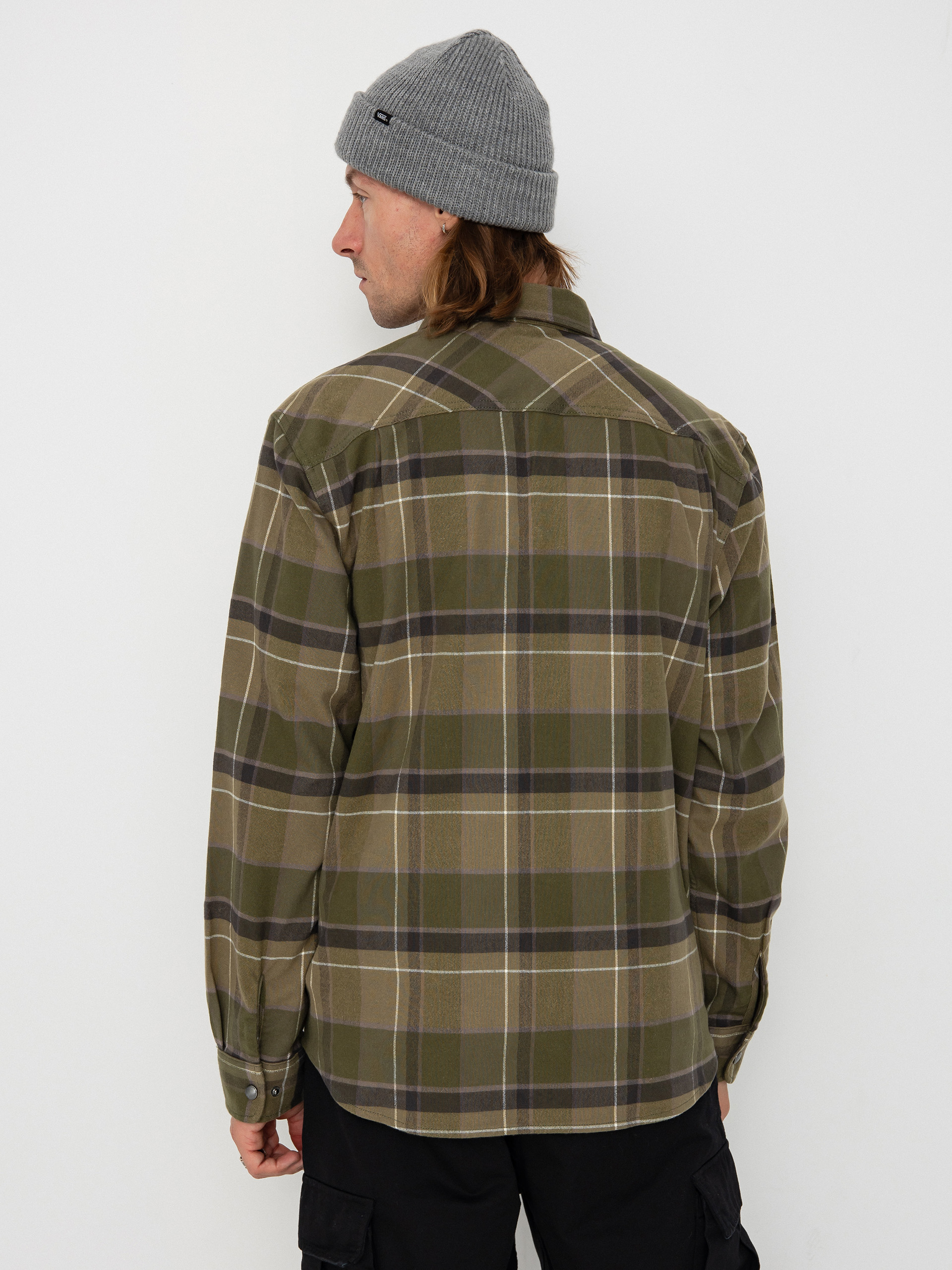 Риза Brixton Builders Bowery Str Wr Ls (dill/olive surplus/washed blac)