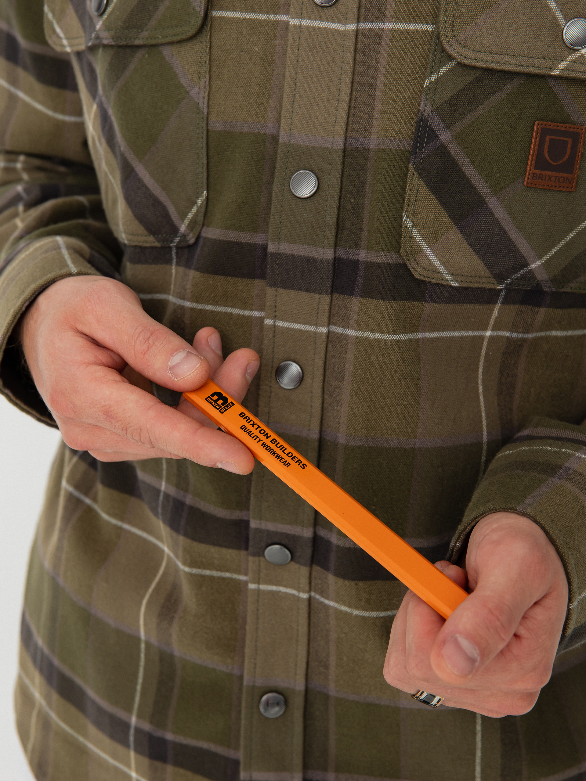 Риза Brixton Builders Bowery Str Wr Ls (dill/olive surplus/washed blac)