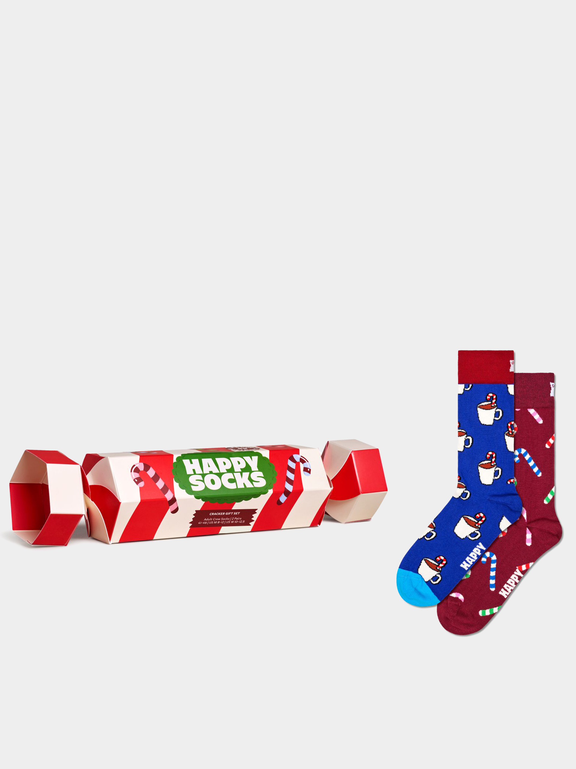 Чорапи Happy Socks 2-Pack Holiday Striped Cracker Gift Set (dark red)