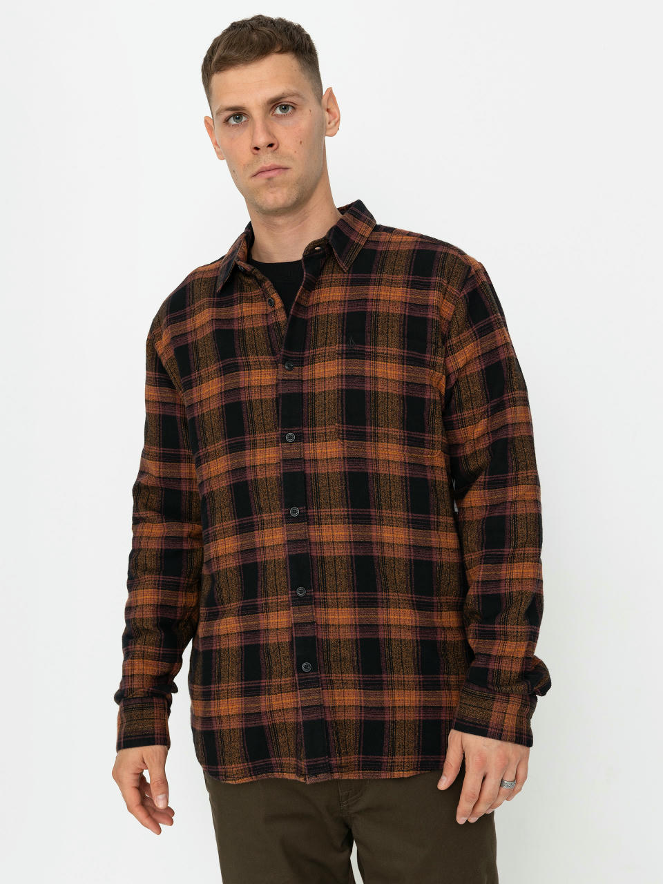 Риза Volcom Baystone Flannel Ls (black)