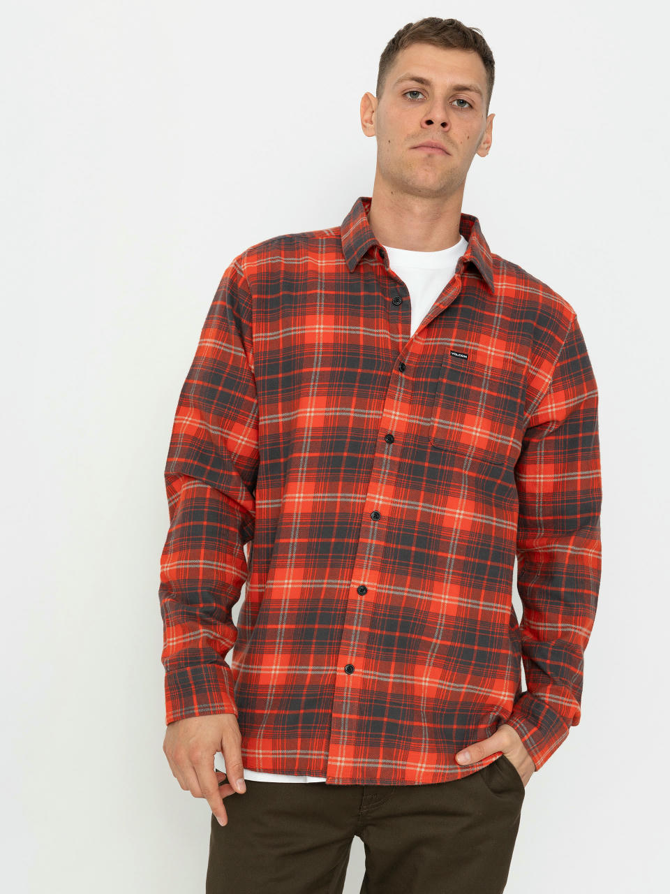 Риза Volcom Caden Plaid Ls (bright red)