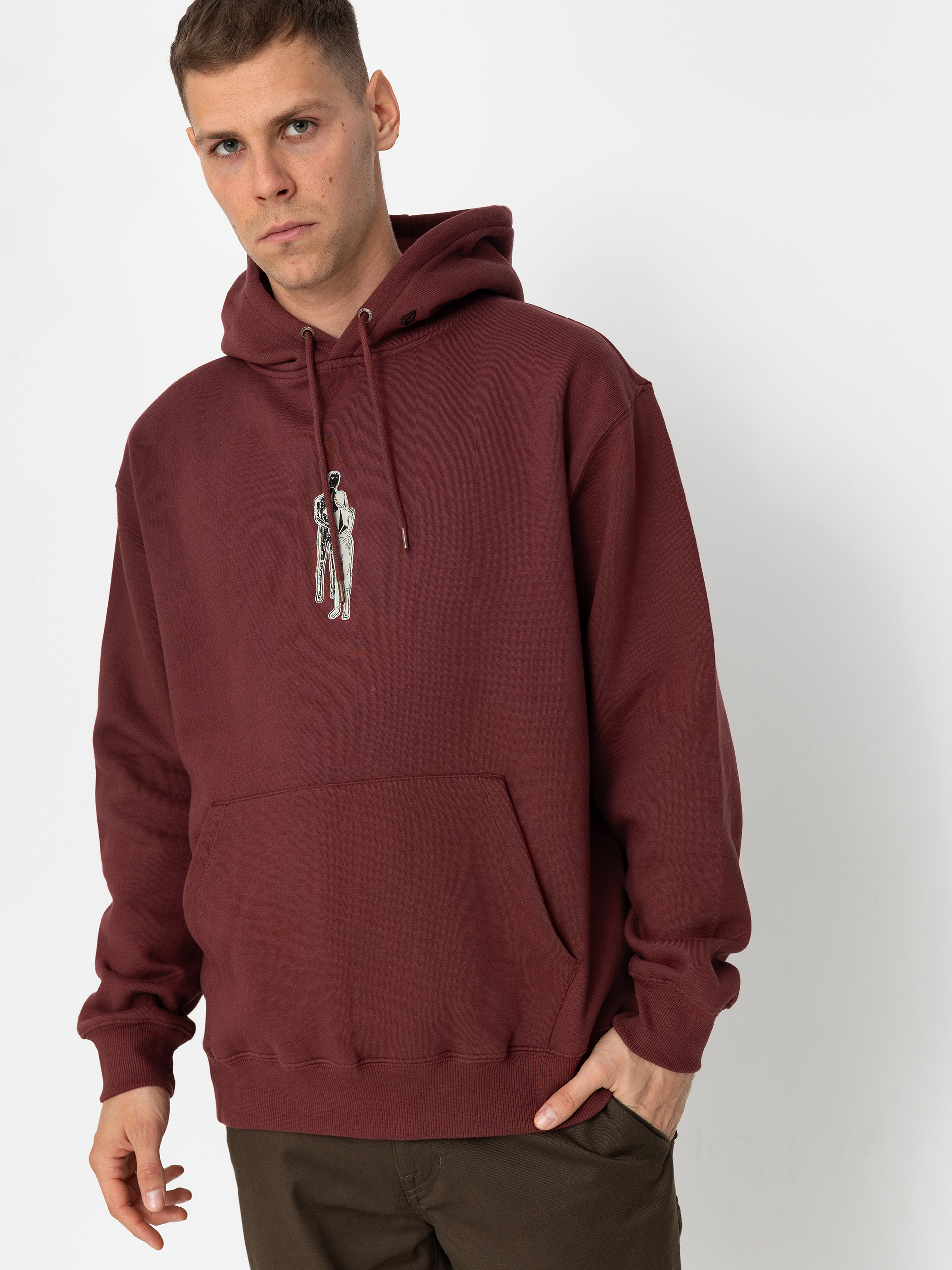 Суитшърт с качулка Volcom Watanite HD (merlot)