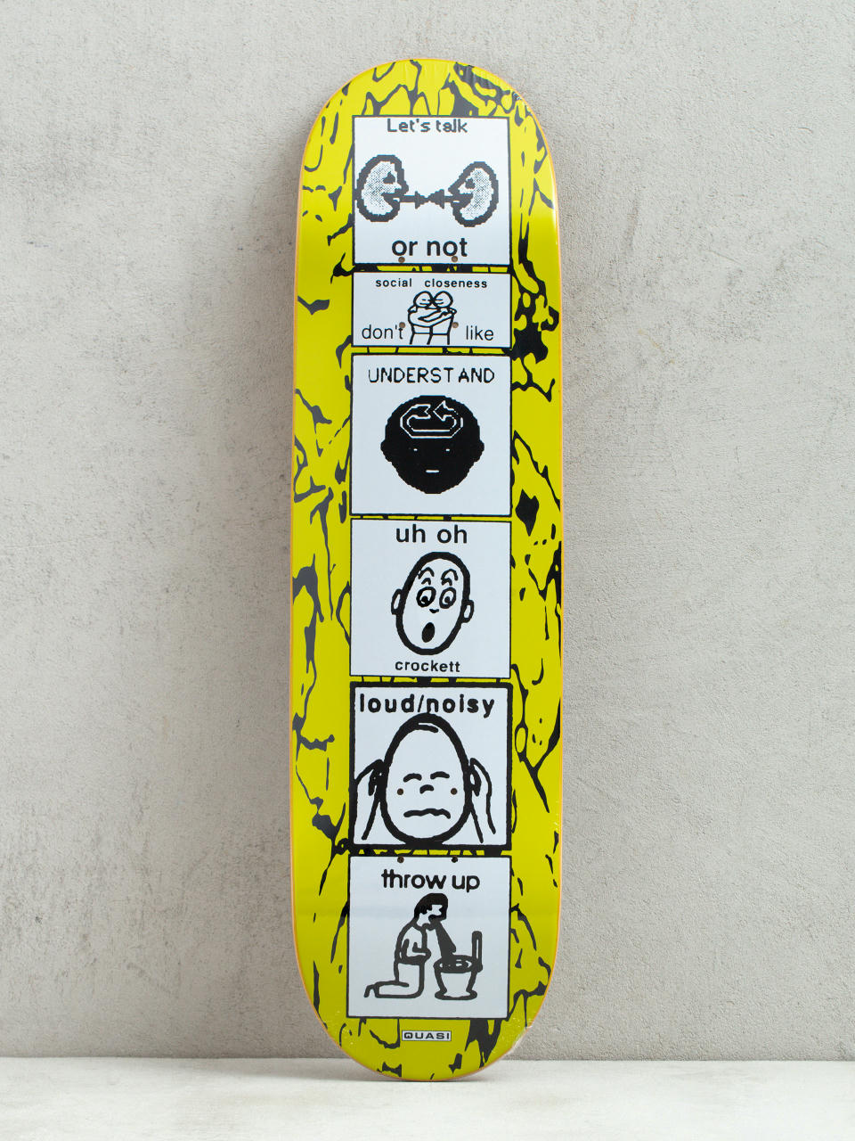 Дъска Quasi Skateboards Crockett The Puker (yellow/white)