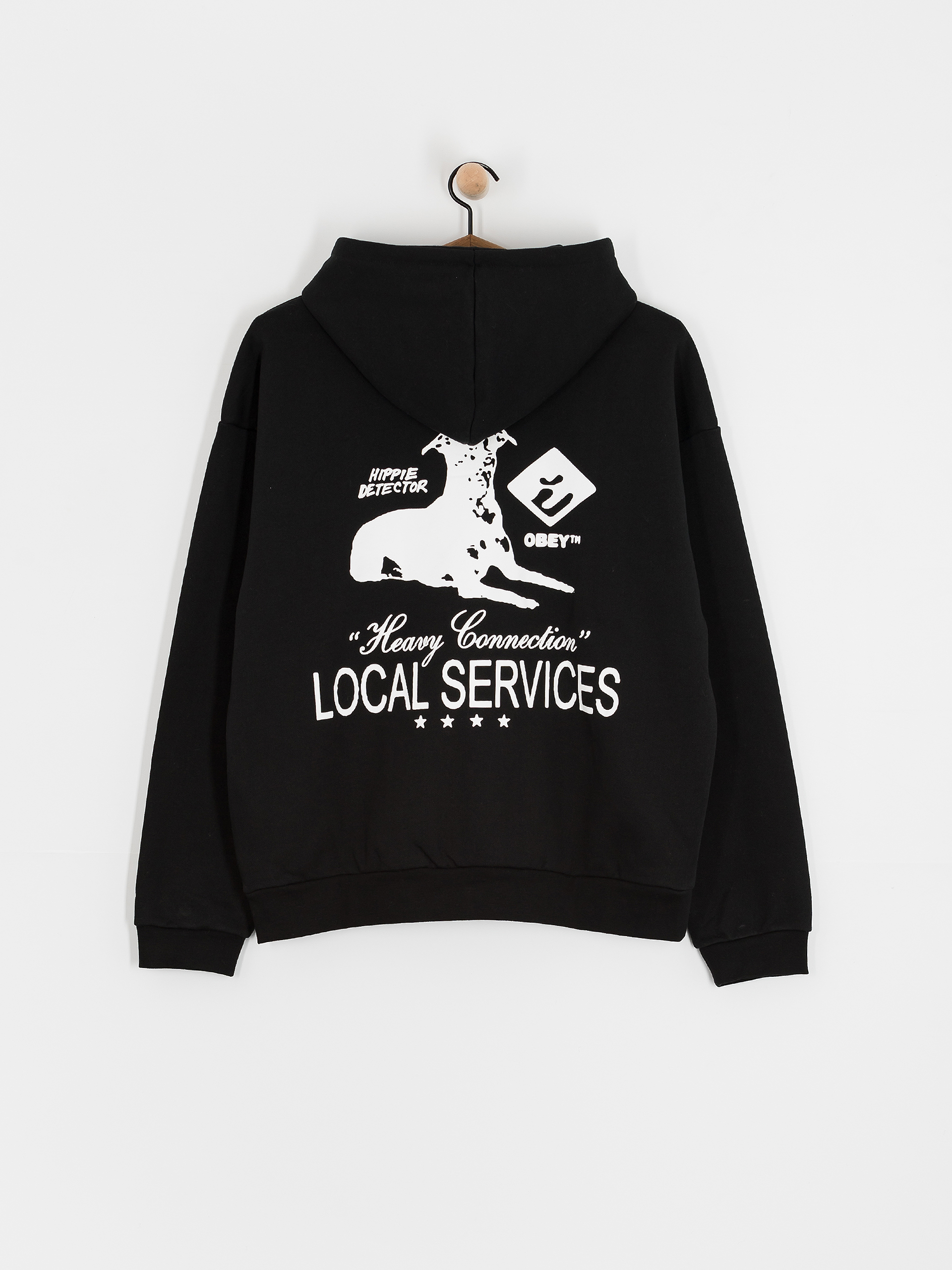 Суитшърт с качулка OBEY Services Extra Heavy HD (black)