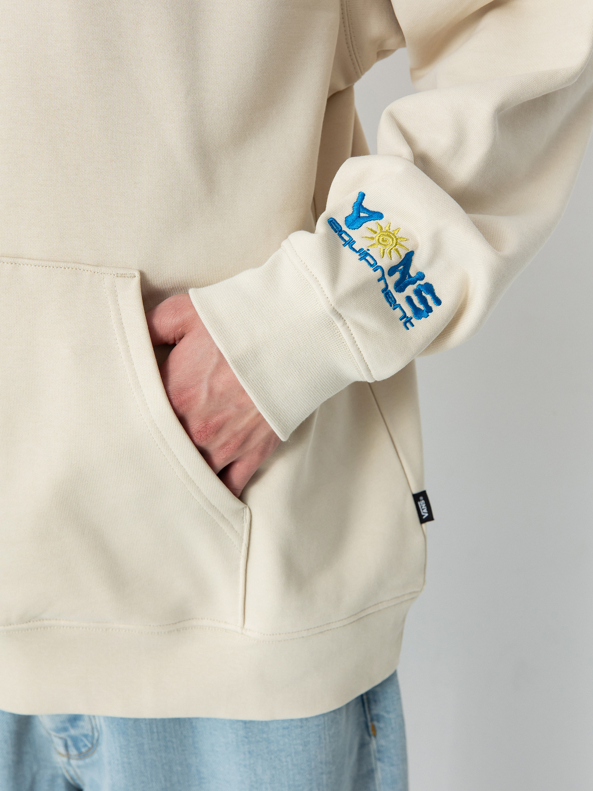 Суитшърт с качулка Vans Field Equipment Loose HD (oatmeal)