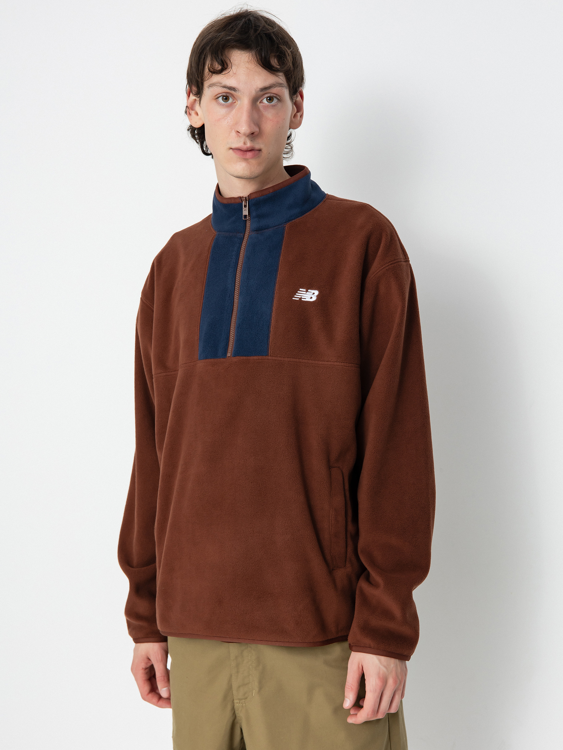 Поларени суитшърт New Balance Fleece 1/2 Zip (richoak)