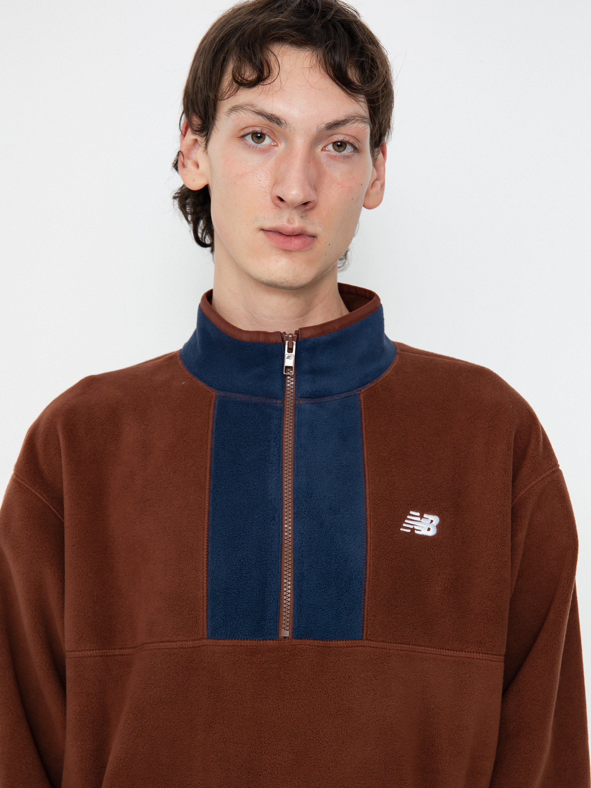 Мъжки Поларени суитшърт New Balance Fleece 1/2 Zip (richoak)