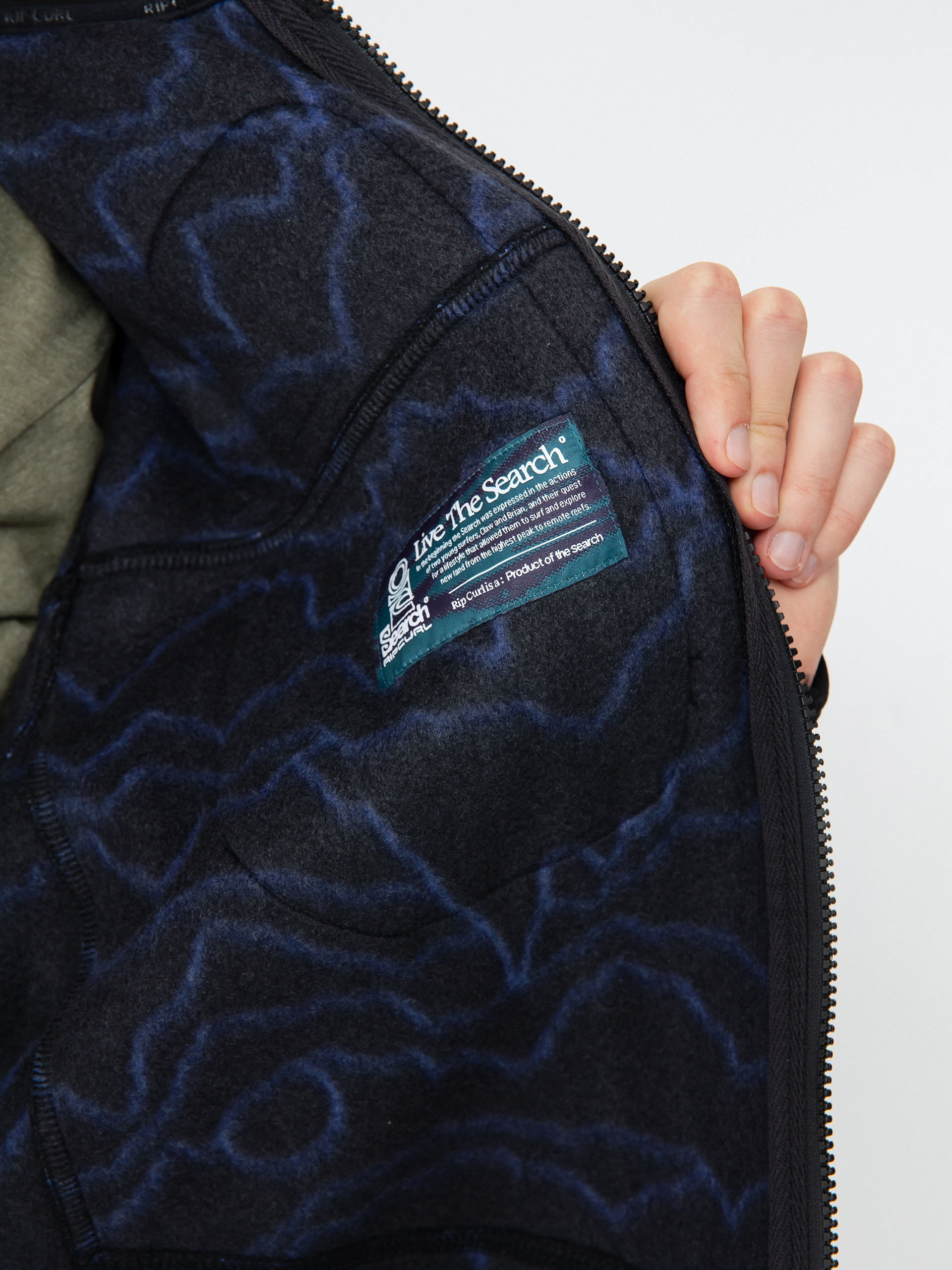 Мъжки Суитшърт Rip Curl Anti Series Search Zip Crew (black/berry)