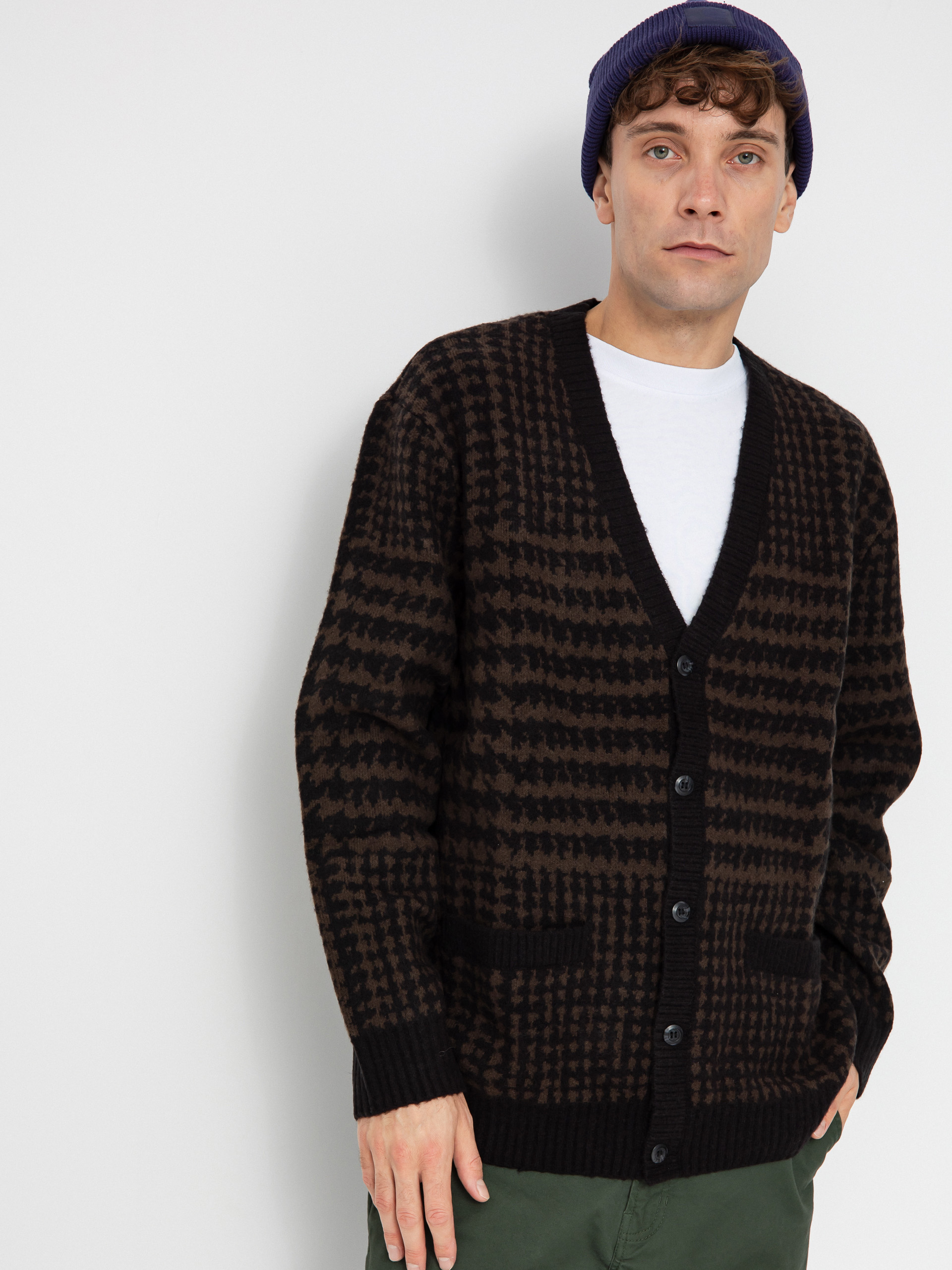 Пуловер Vans Houndstooth Cardigan (black/turkish coffee)