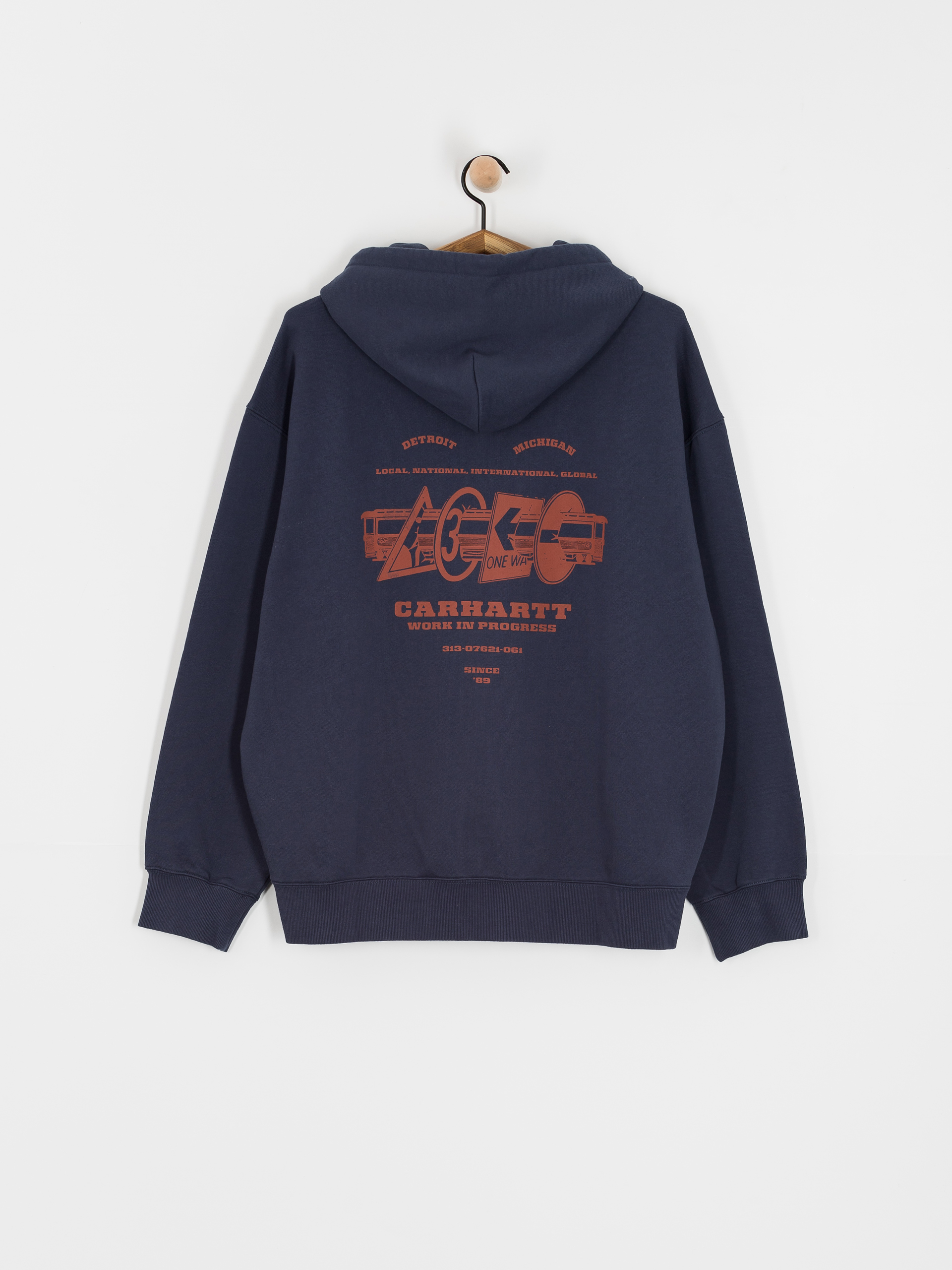 Суитшърт с качулка Carhartt WIP Runaway ZHD (blue/vermillion)