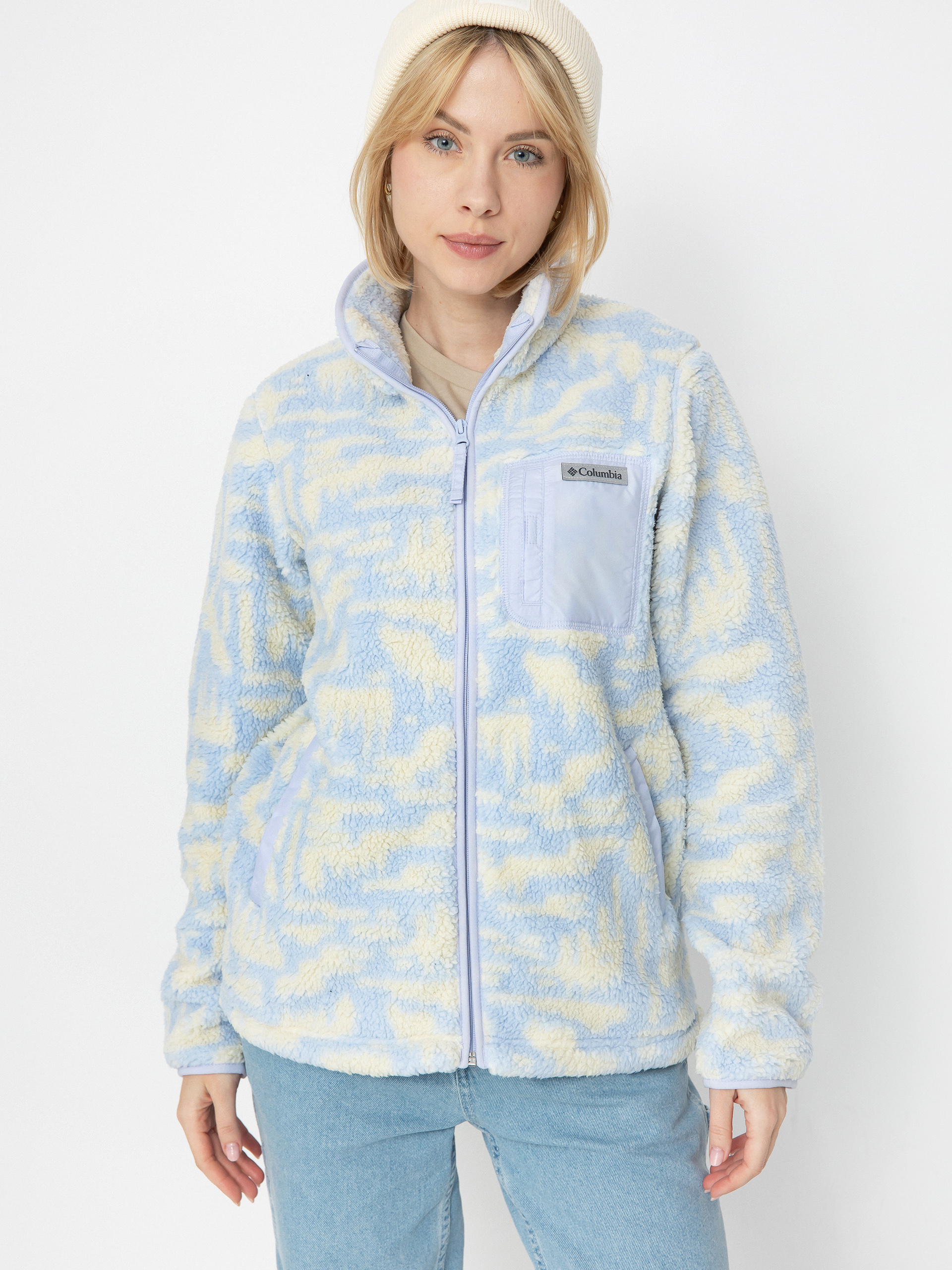 Поларени суитшърт Columbia West Bend Print Full Zip II Wmn (snowdrift highl)