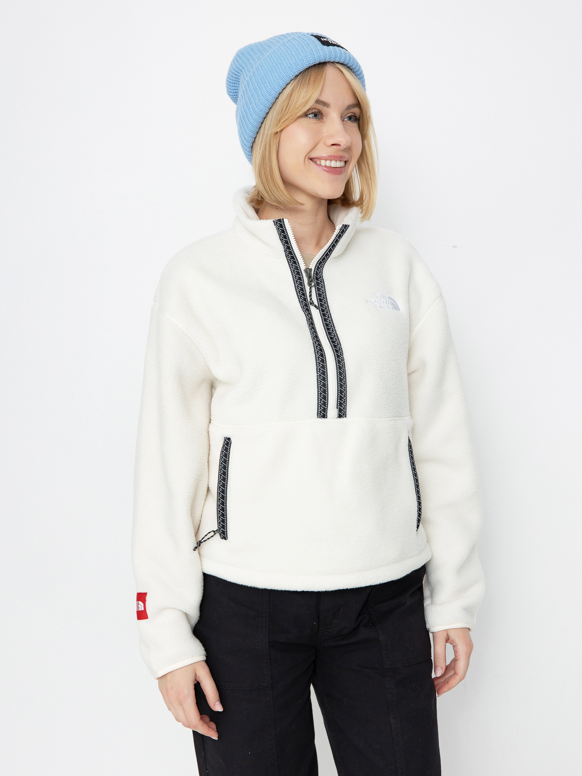 Поларени суитшърт The North Face Tnf Fleeski 1/4 Zip Wmn (white dune)