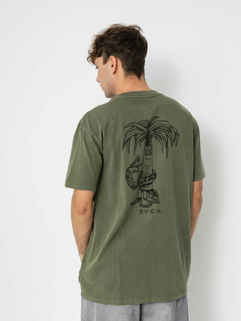 Тениска RVCA Pommier Palms (olive)