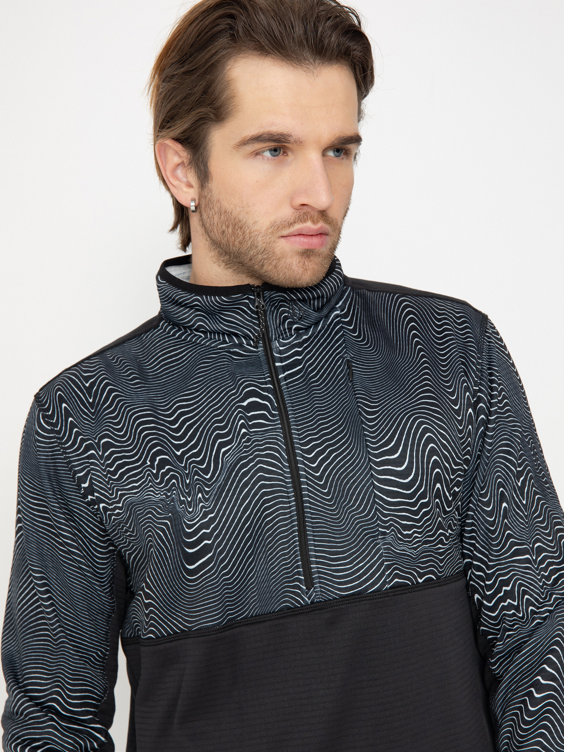 Мъжки Термо суитшърт Volcom Gridlock Mock Neck (black print)