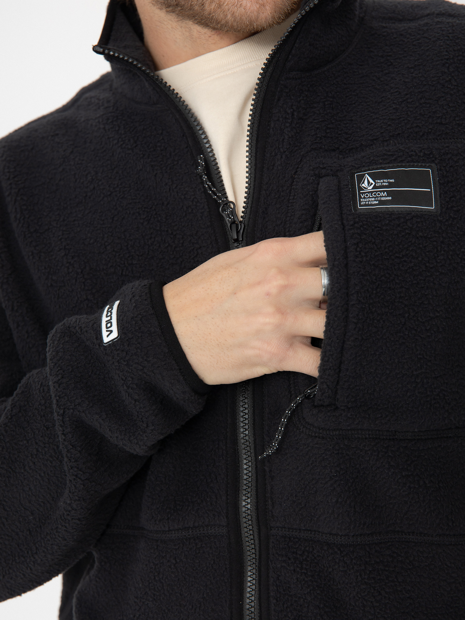 Мъжки Термо суитшърт Volcom Fleecer Full Zip (black)