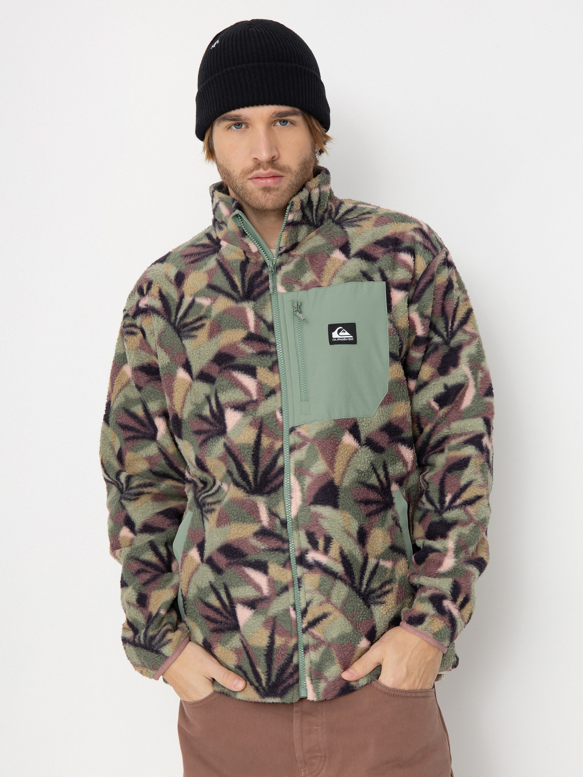 Суитшърт Quiksilver Clean Coast FZ (desert sage abstract palm)