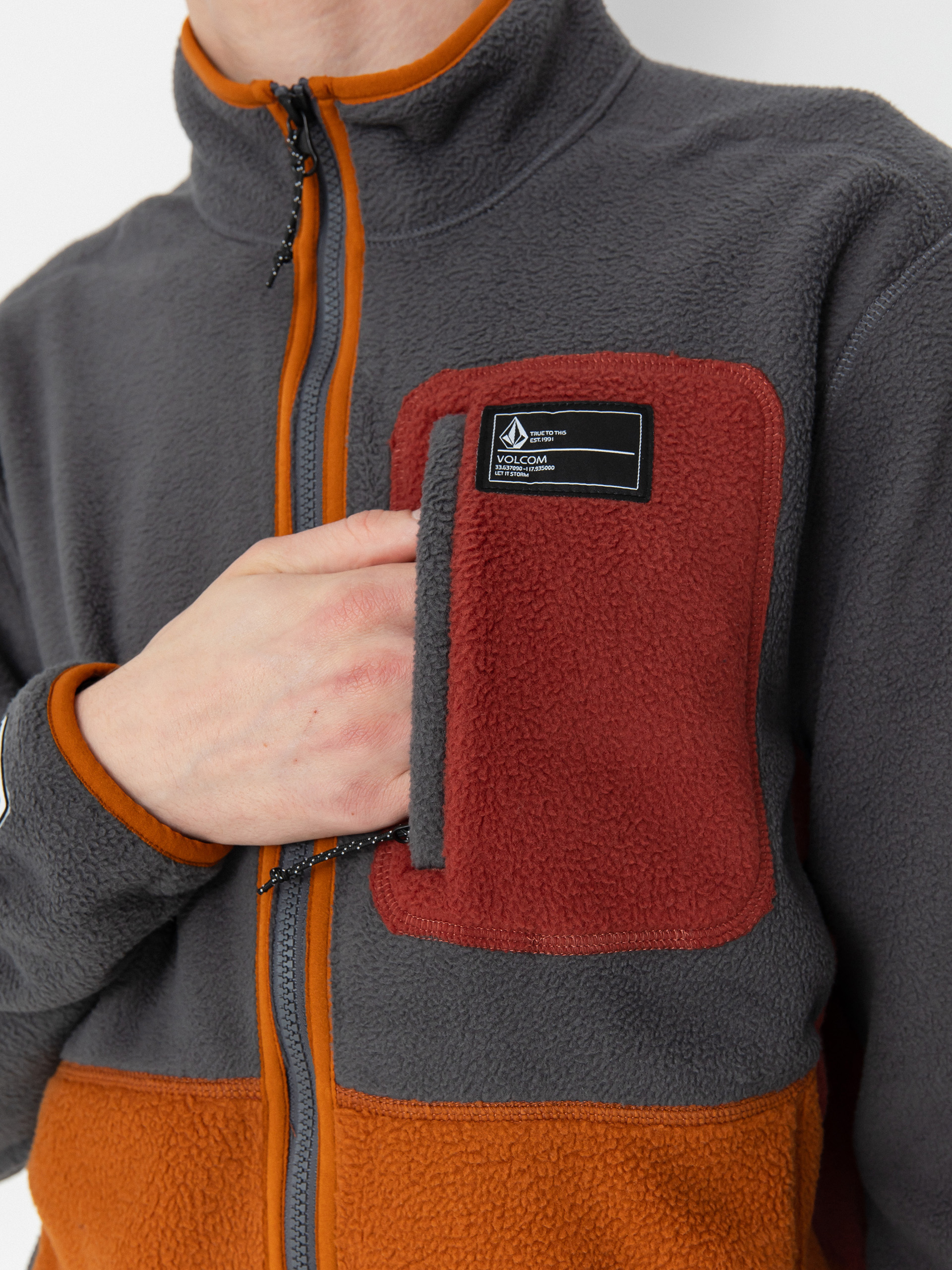 Мъжки Термо суитшърт Volcom Fleecer Full Zip (charcoal)