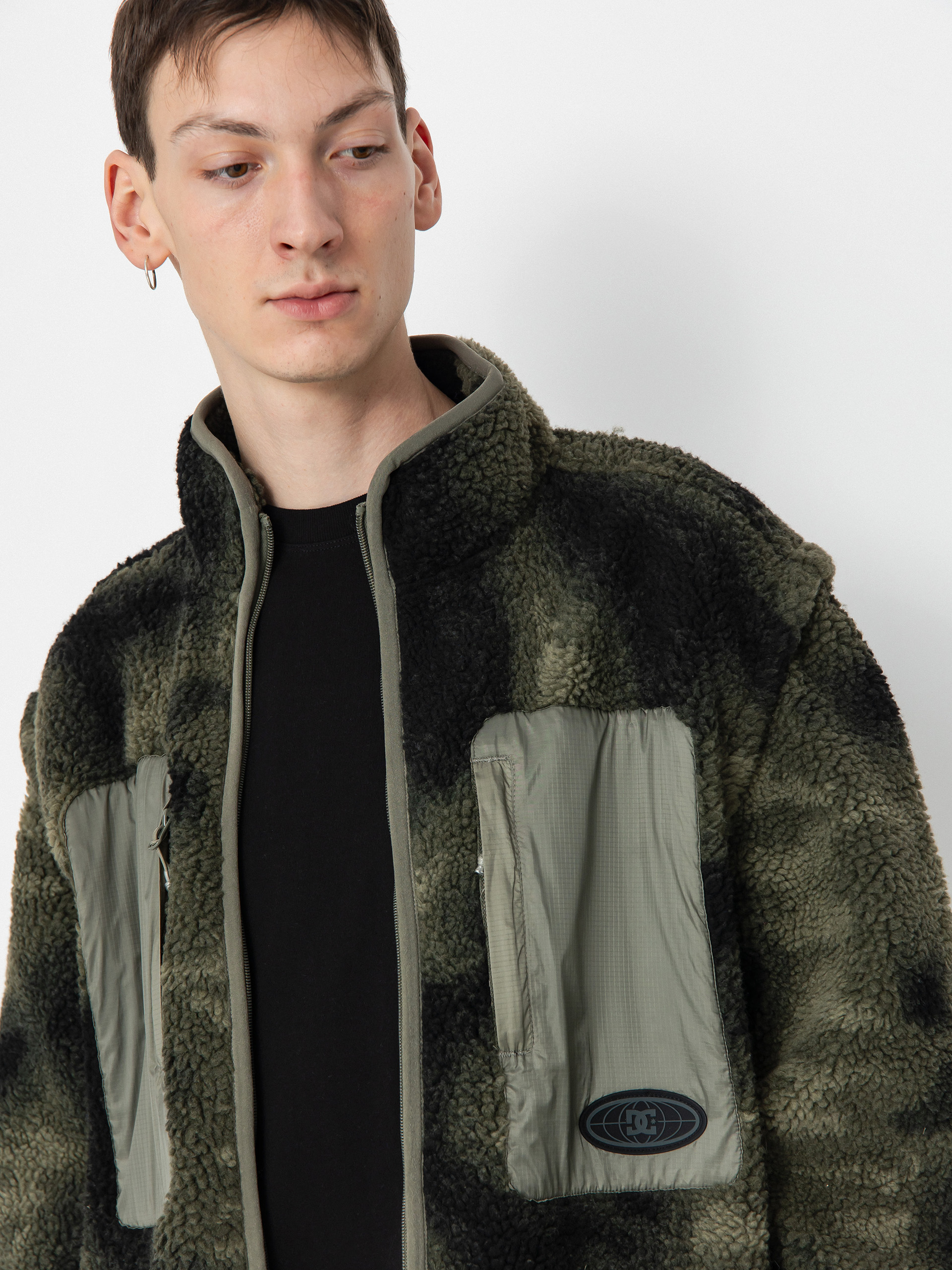 Мъжки Поларени суитшърт DC Traverse (olive overspray prnt)