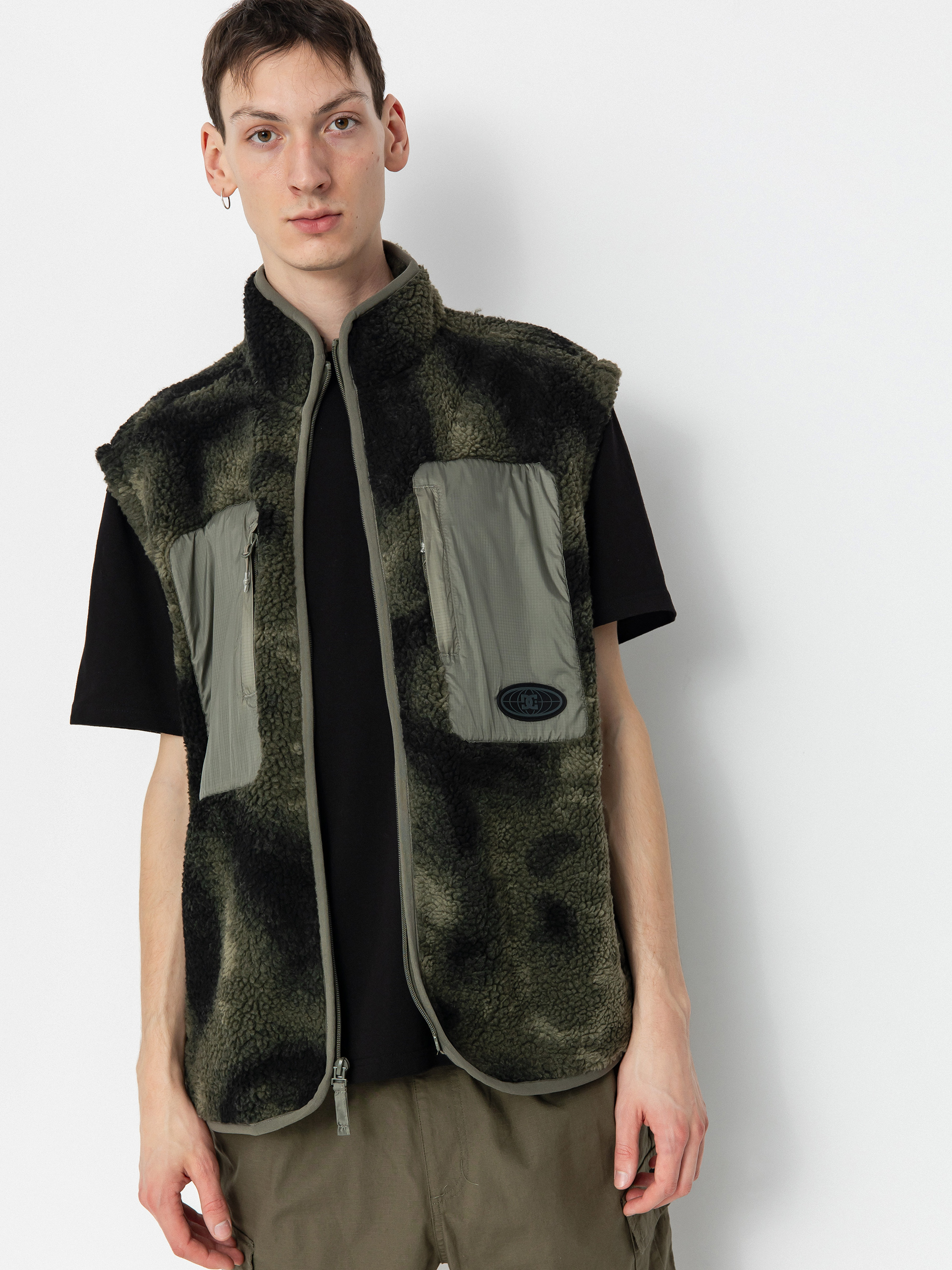 Мъжки Поларени суитшърт DC Traverse (olive overspray prnt)