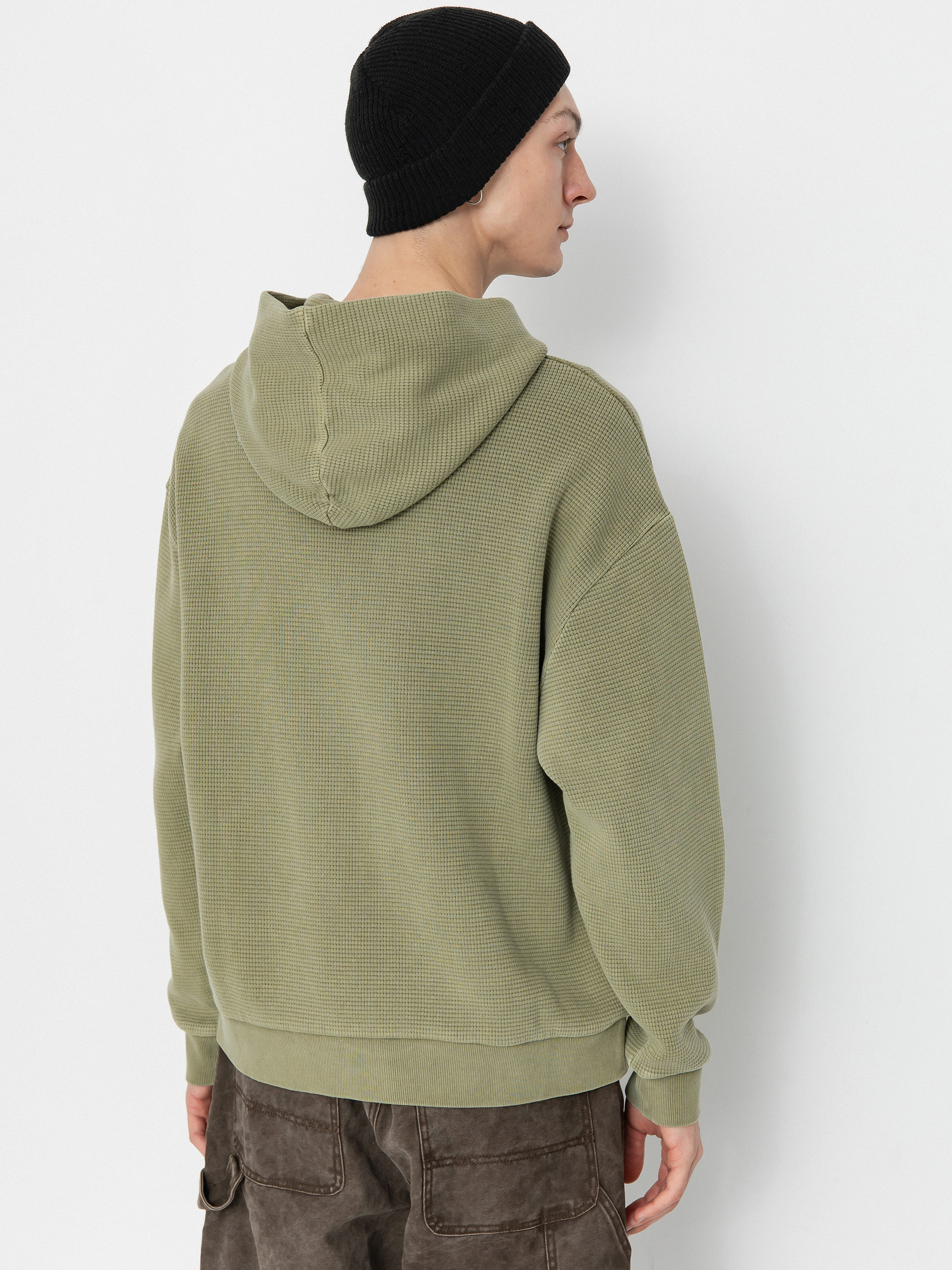 Суитшърт с качулка RVCA Dayshift Thermal HD (olive)