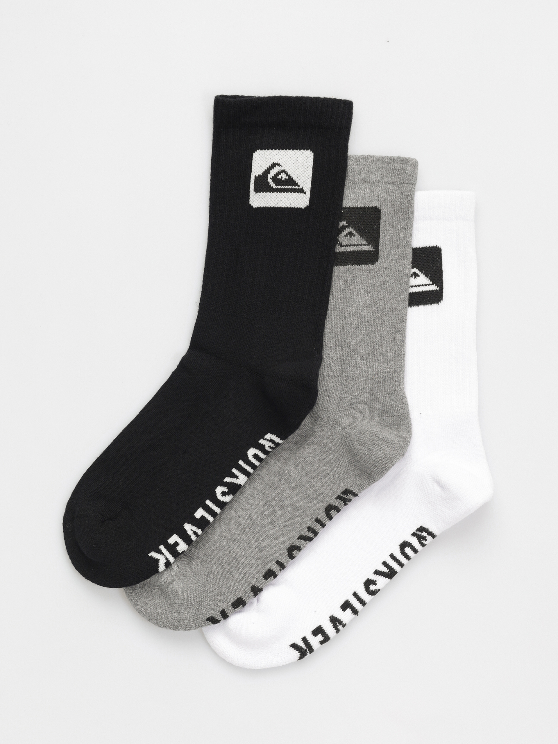 Чорапи Quiksilver 3 Crew Pack (black/grey/white)