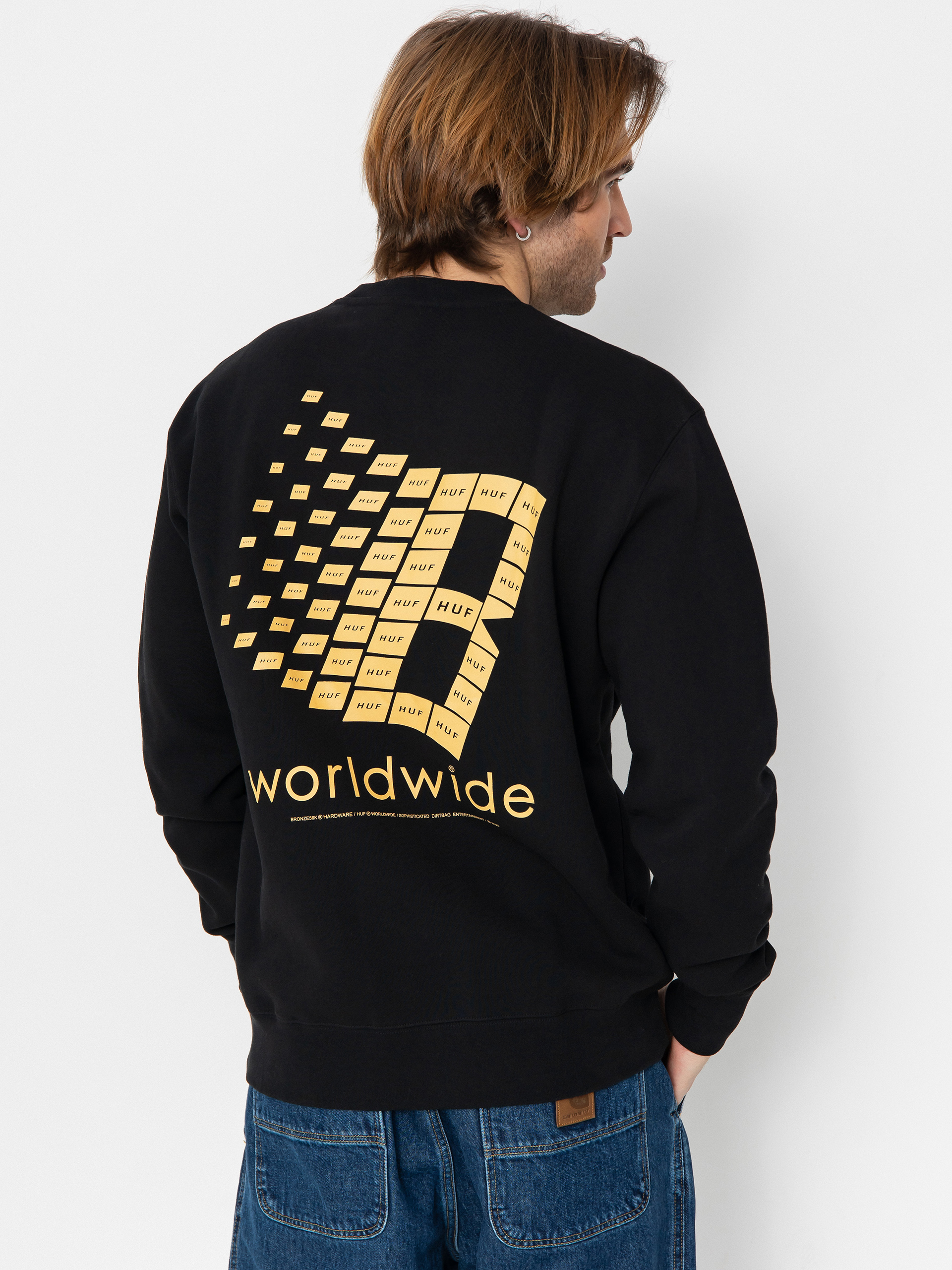 u0421u0443u0438u0442u0448u044au0440u0442 HUF X Bronze Worldwide Crewneck (black)