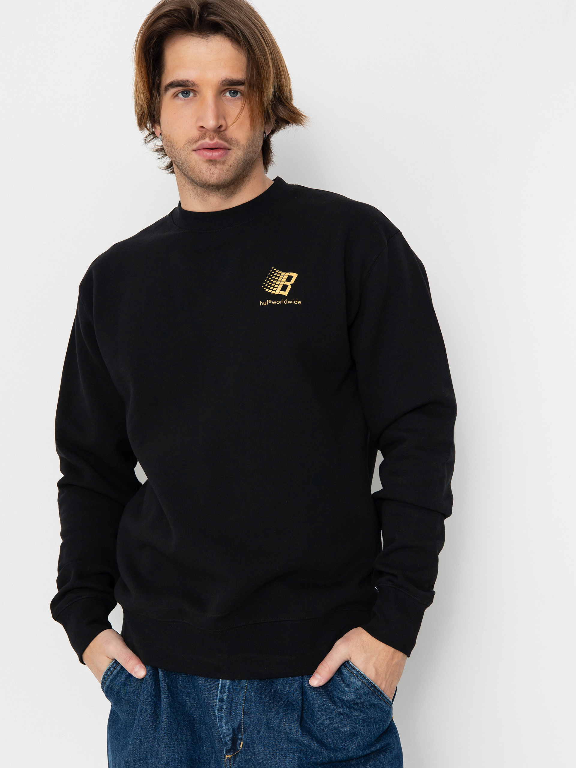 u0421u0443u0438u0442u0448u044au0440u0442 HUF X Bronze Worldwide Crewneck (black)