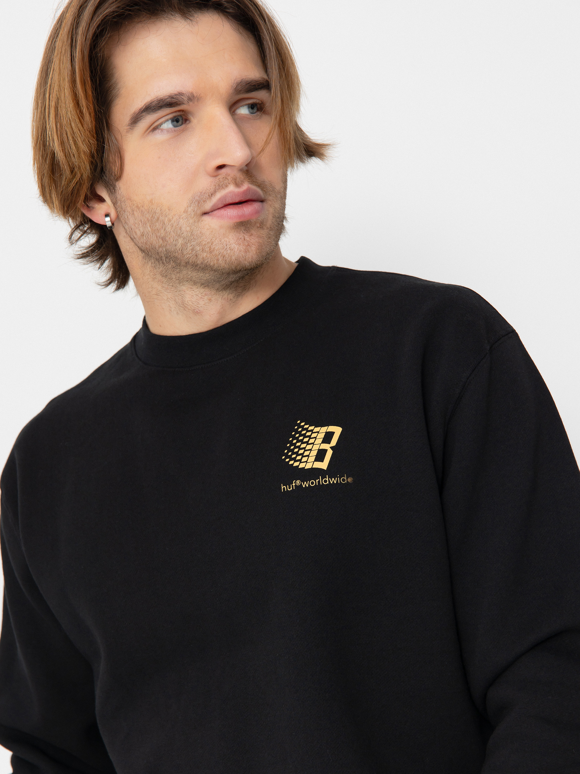 Суитшърт HUF X Bronze Worldwide Crewneck (black)