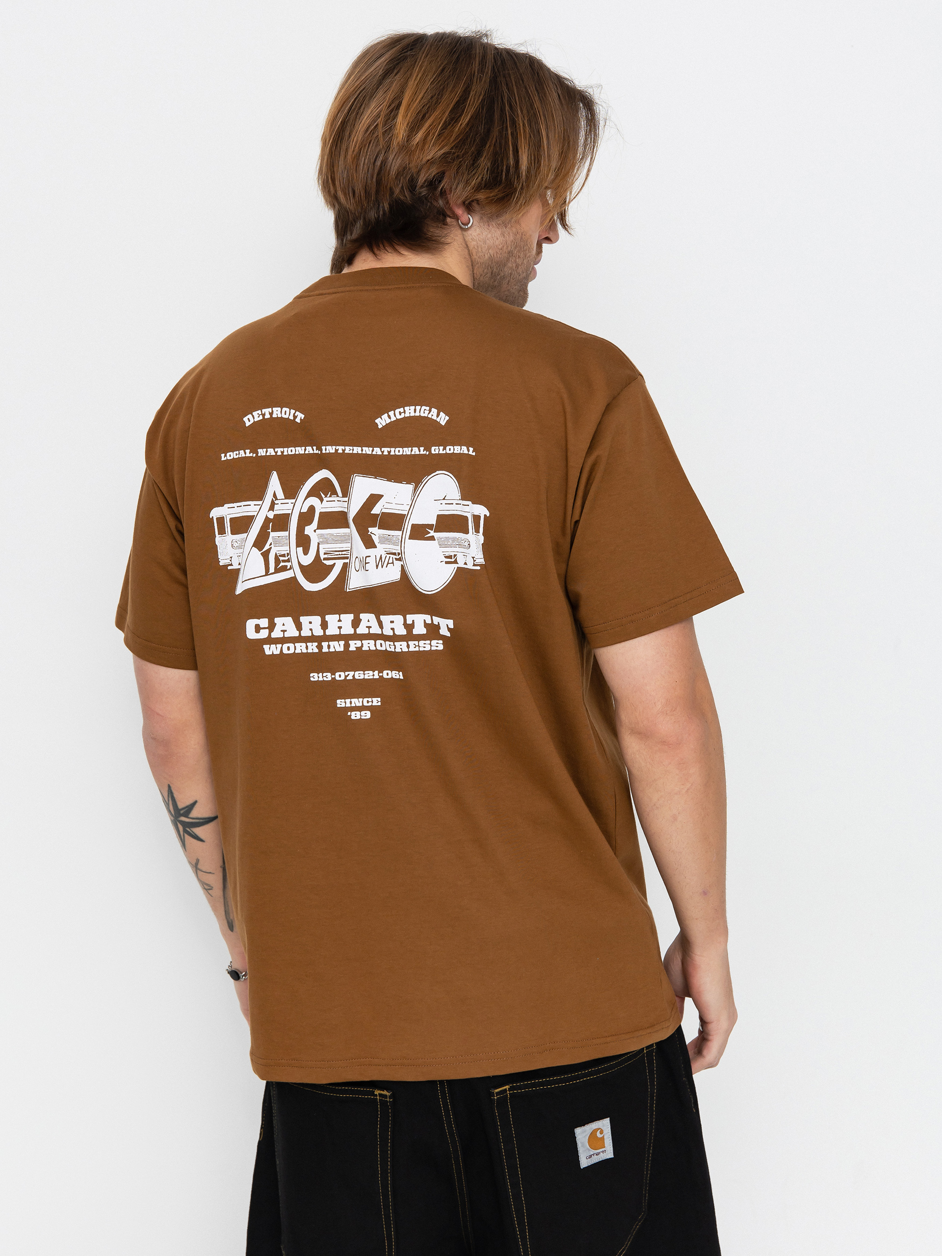 Тениска Carhartt WIP Runaway (hamilton brown/white)