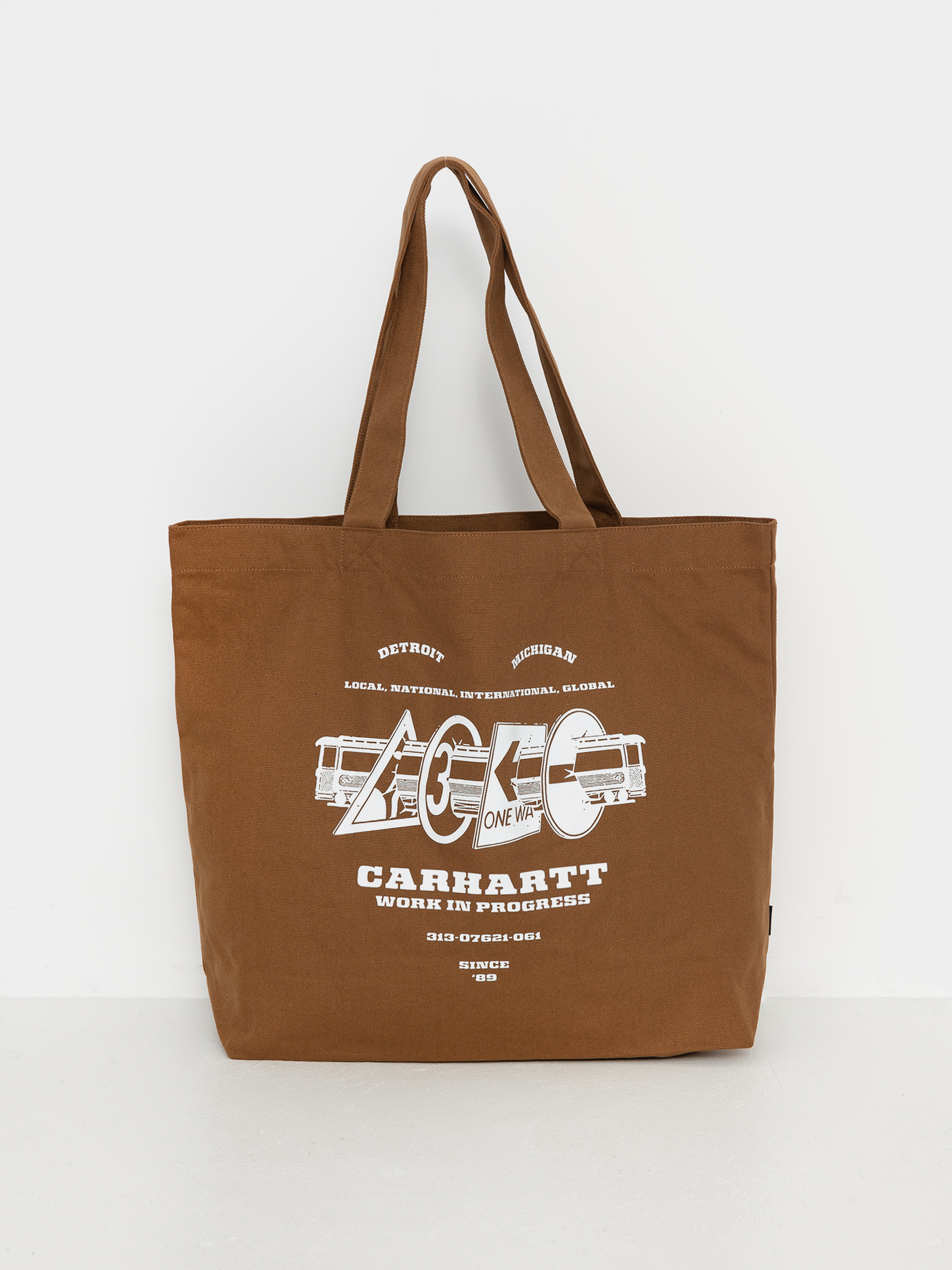 Чанта Carhartt WIP Canvas Graphic Tote (runaway print hamilton brown)