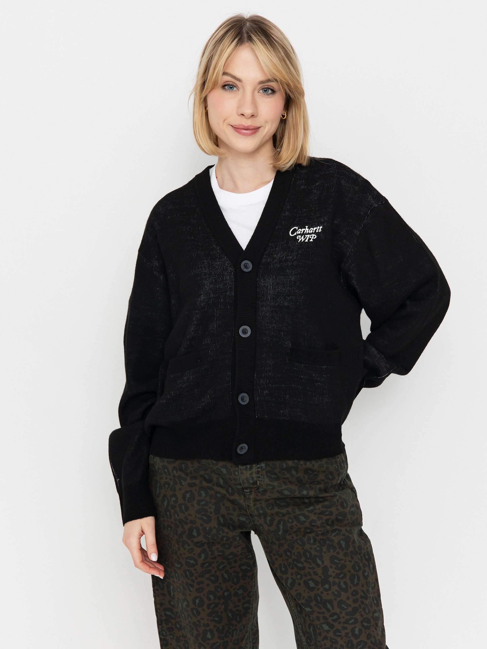 Пуловер Carhartt WIP Harttbreaker Cardigan Wmn (black/wax)