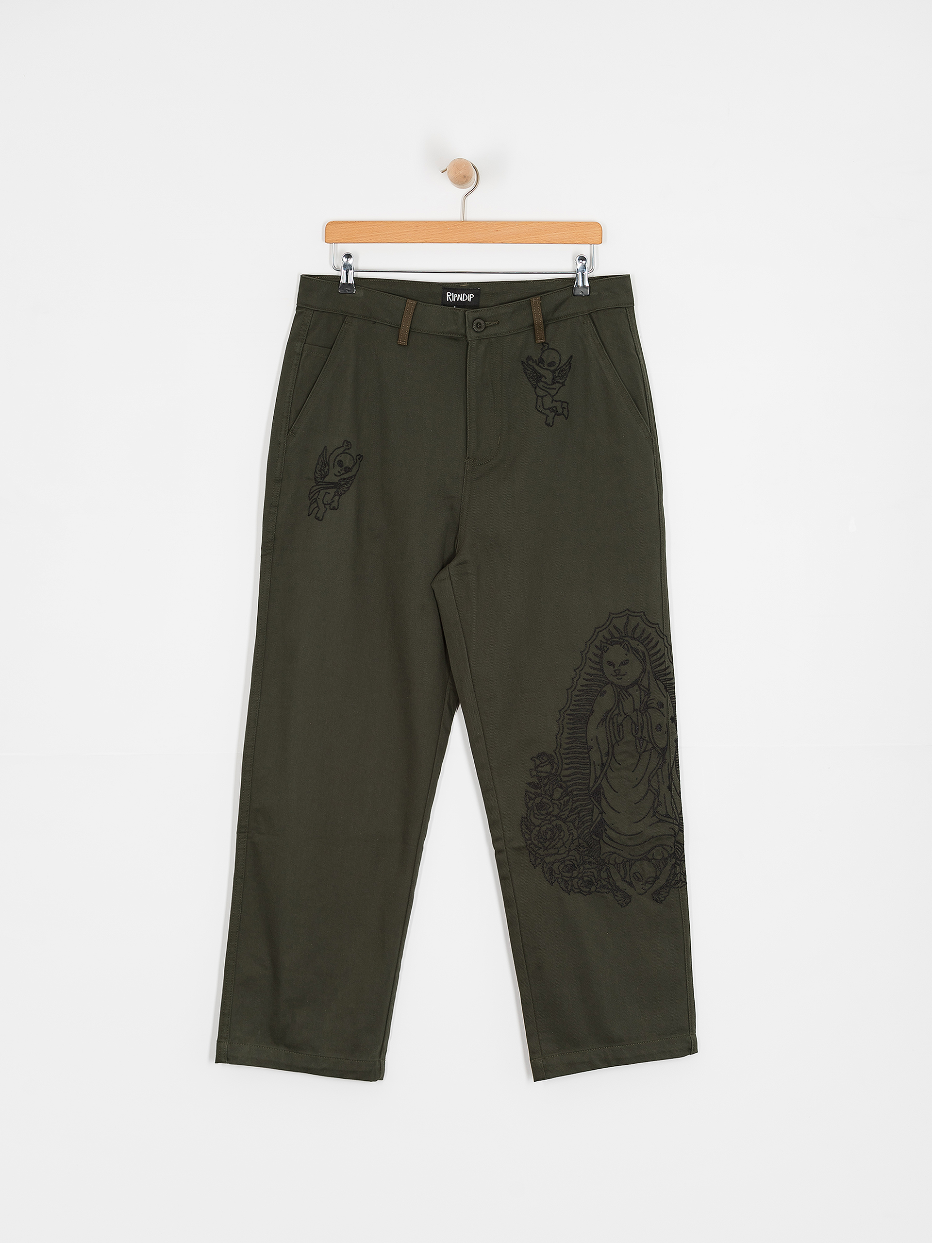 Панталони RipNDip Mother Nerm Twill (dark olive)