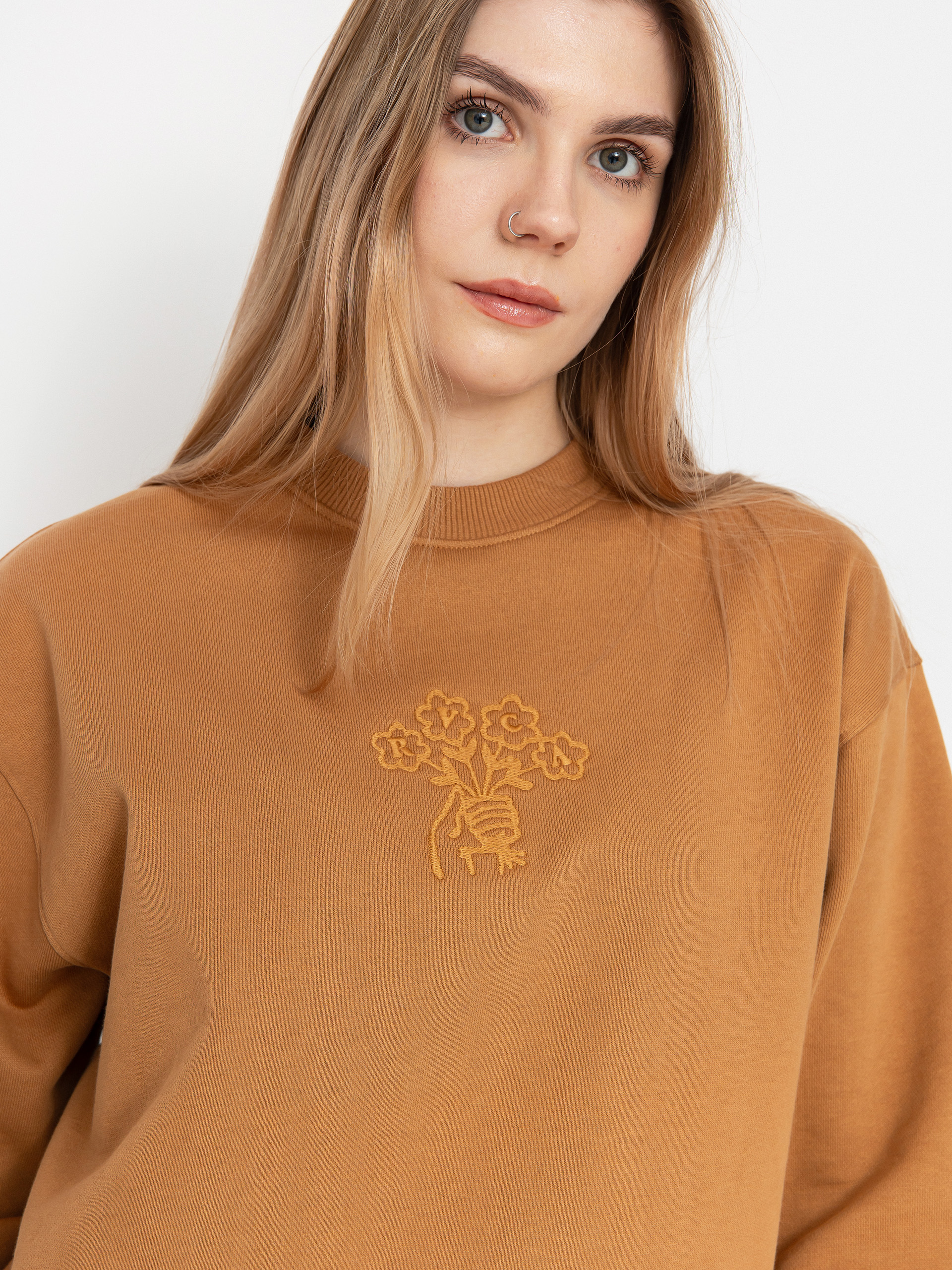 Суитшърт RVCA Thanks For Nothing Crew (camel)