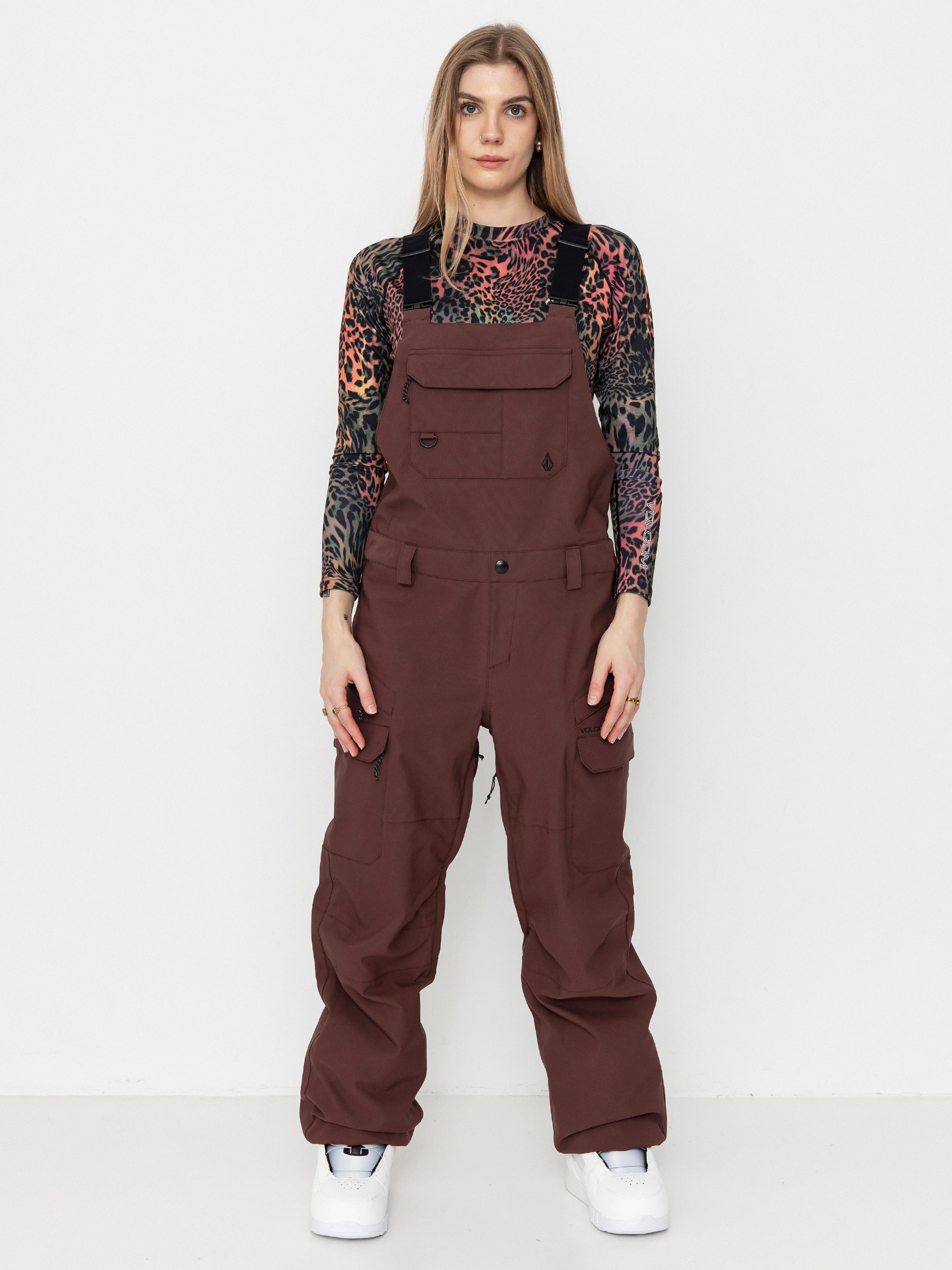 Сноуборд панталони Volcom Creston 3D Stretch Bib Overall Wmn (mahogany)