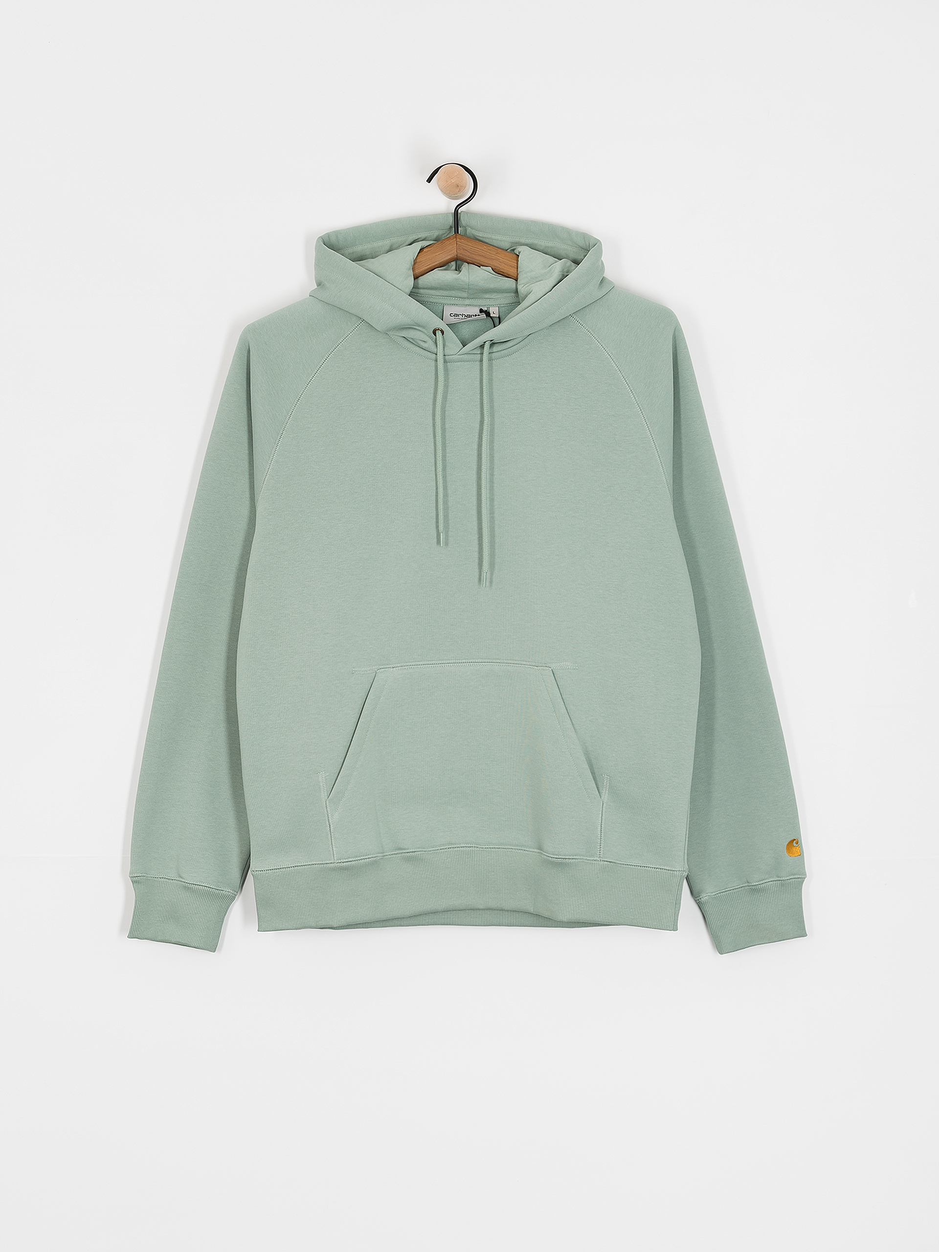 Суитшърт с качулка Carhartt WIP Chase HD (frosted green/gold)