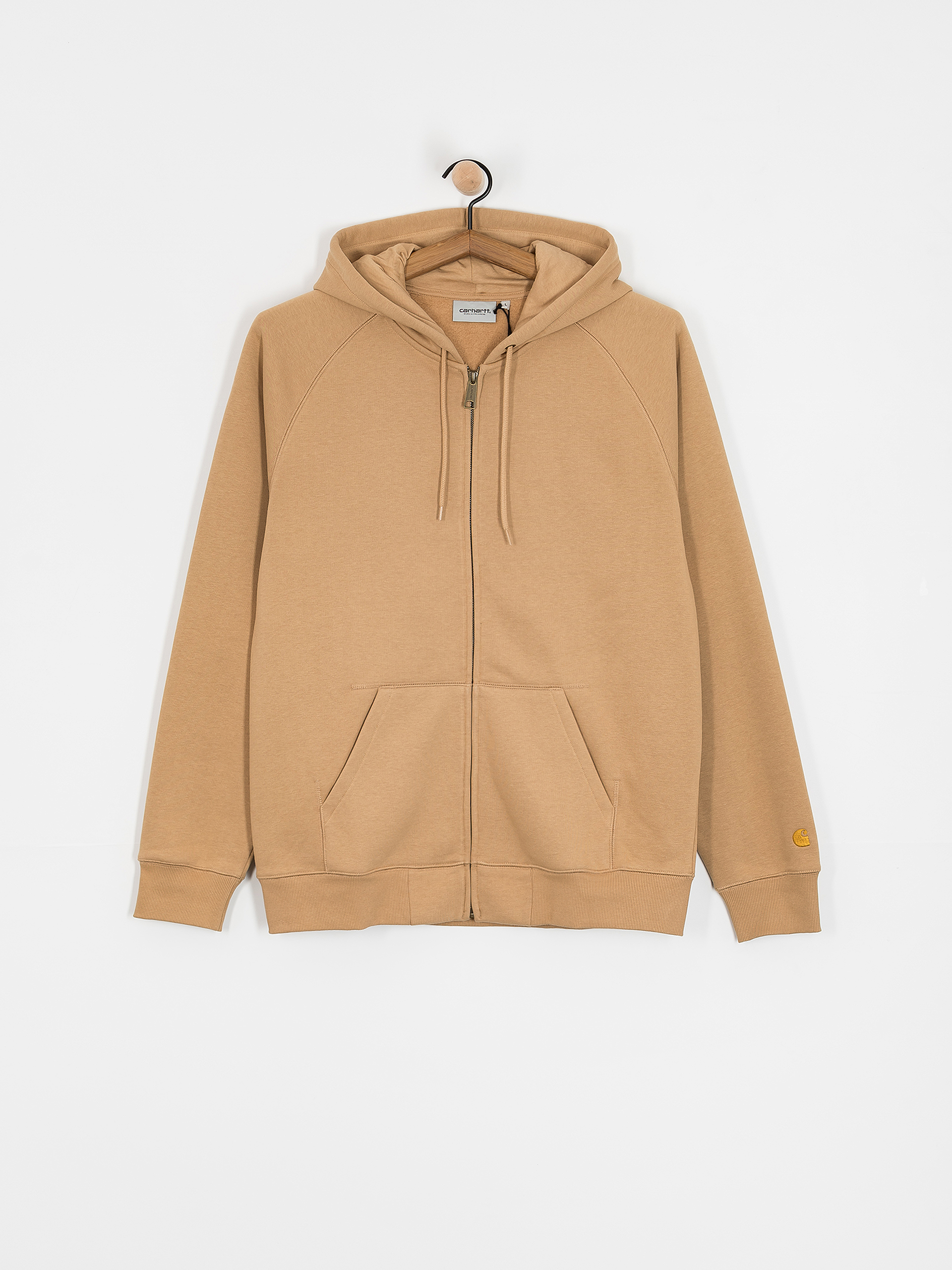 Суитшърт с качулка Carhartt WIP Chase ZHD (dusty h brown/gold)