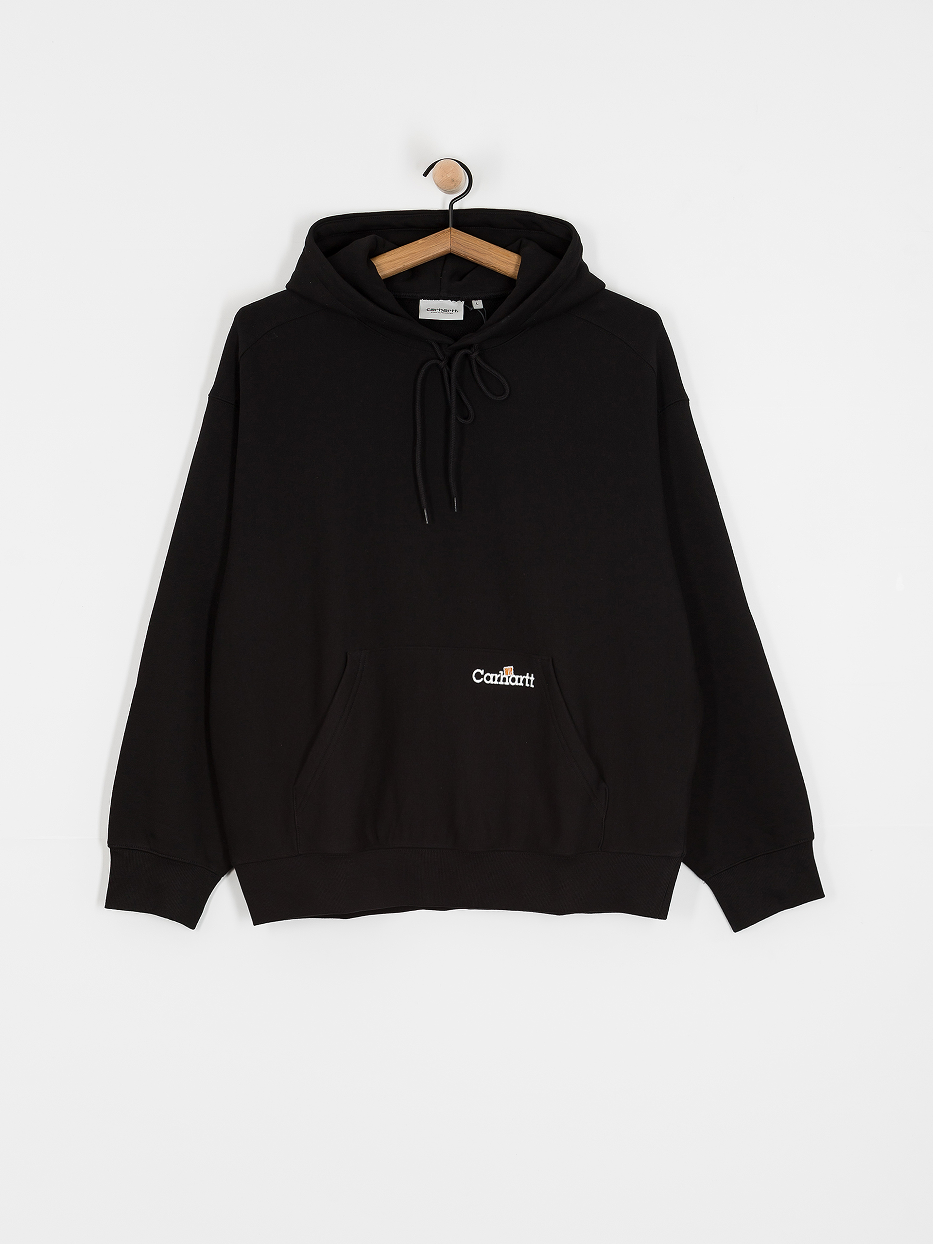 Суитшърт с качулка Carhartt WIP Label Script HD (black)