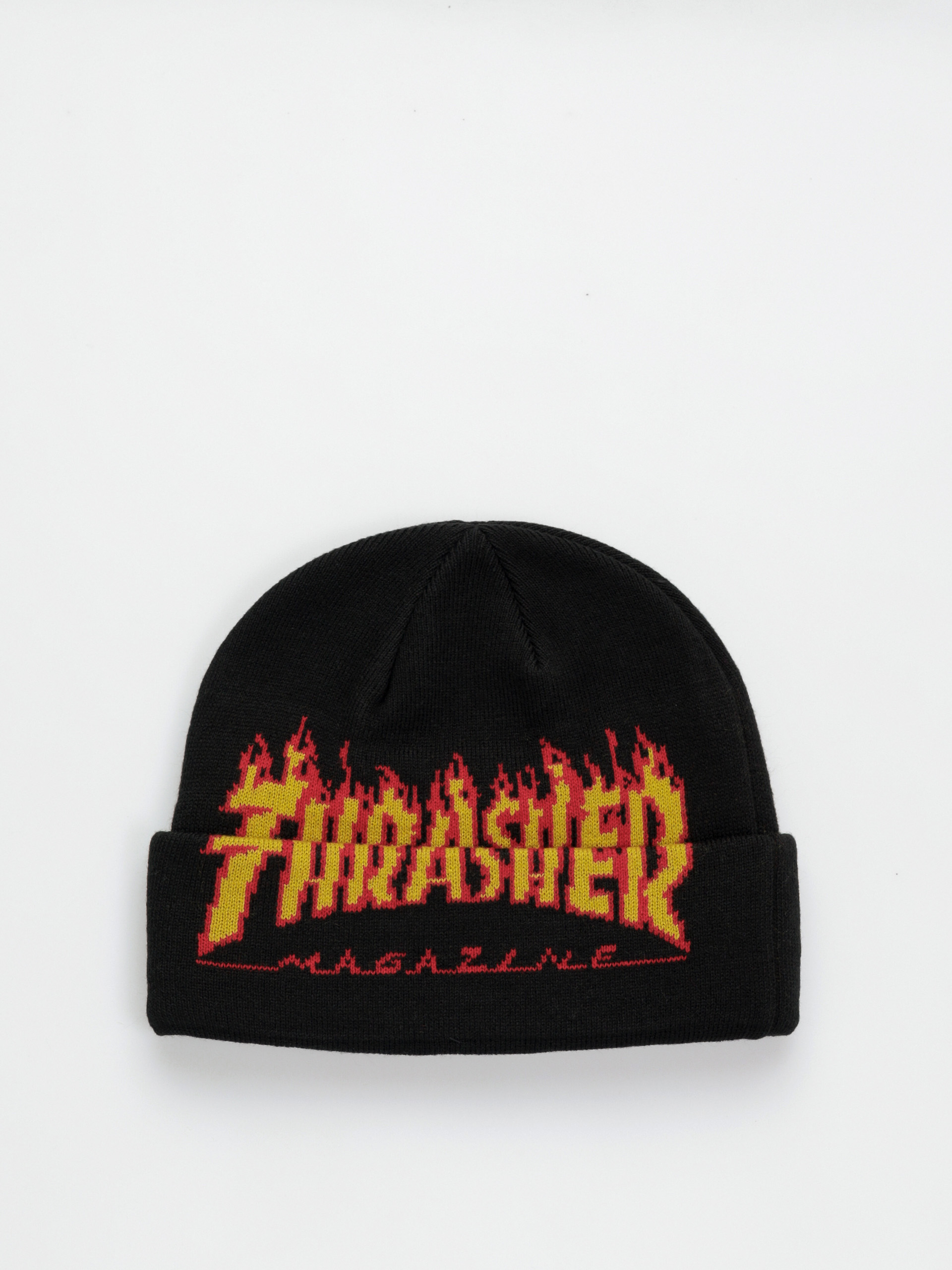 Шапка Thrasher X Toy Machine Flame Fold (black)