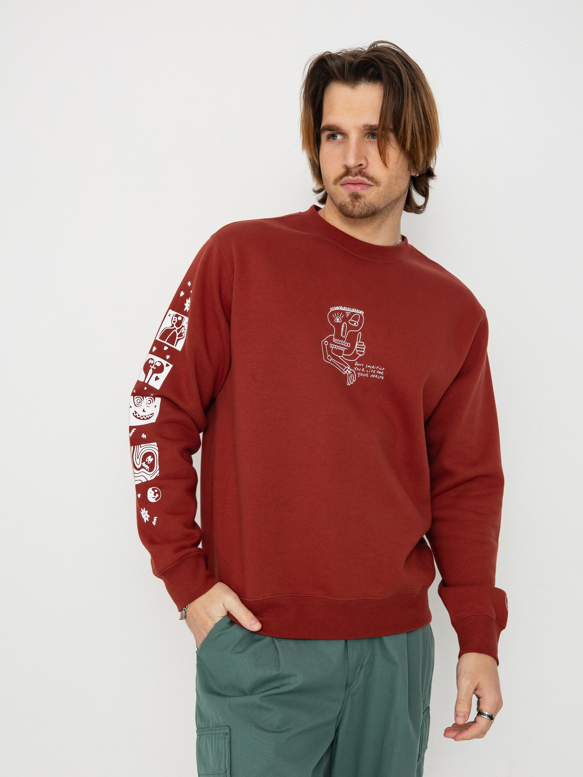 Термо суитшърт Volcom Essential Crew (redwood)