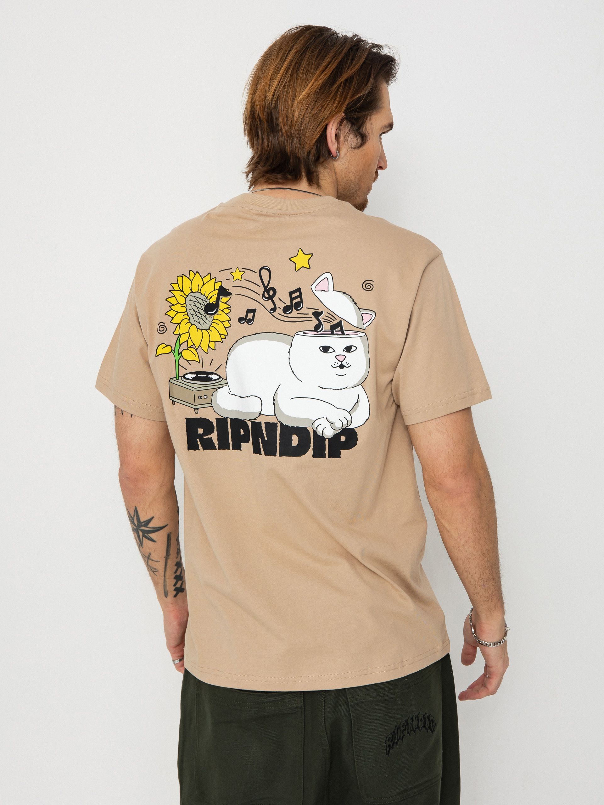 Тениска RipNDip No Music No Life (almond)