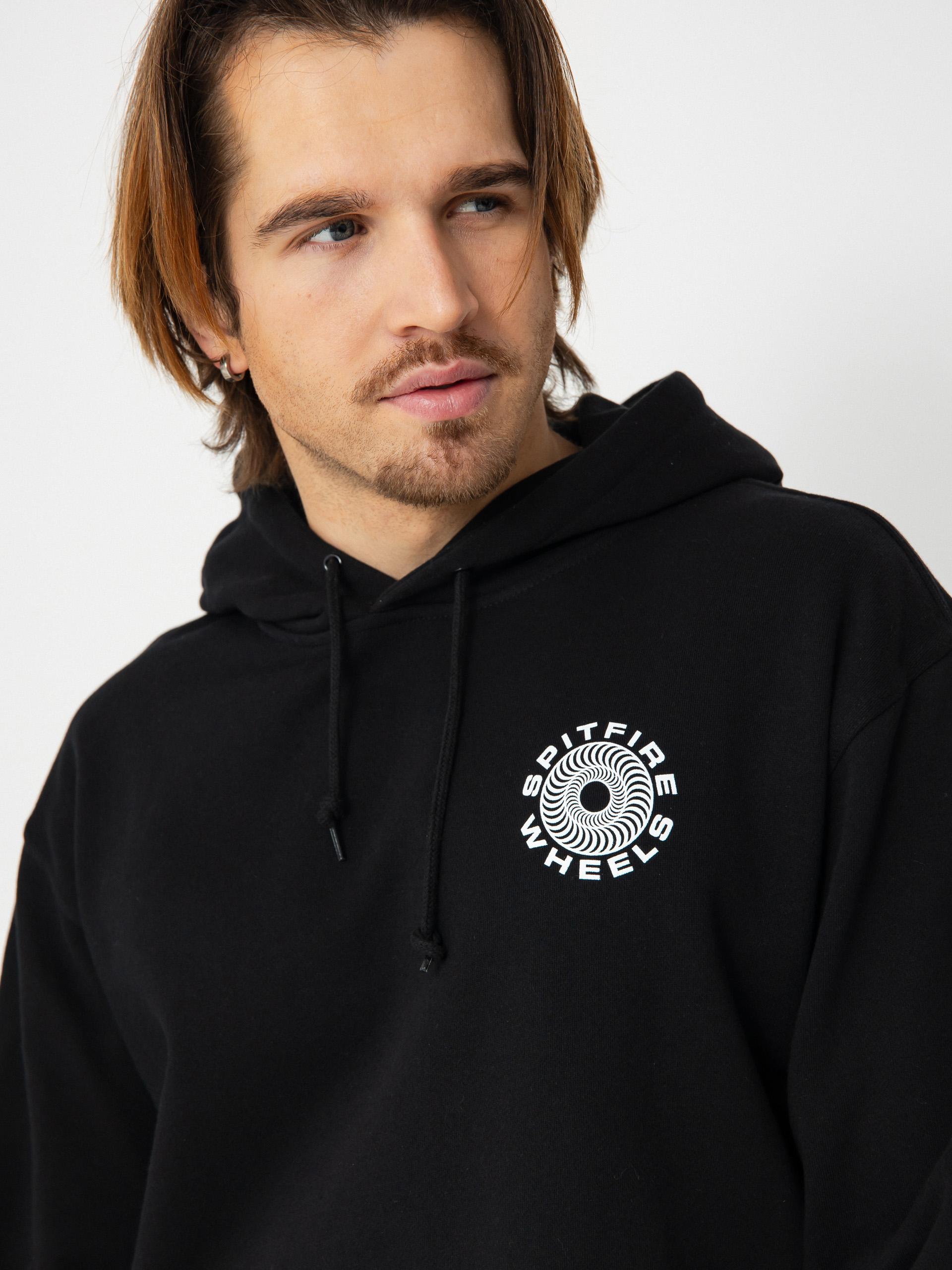 Суитшърт с качулка Spitfire Cls 87 Swirl HD (black/white)