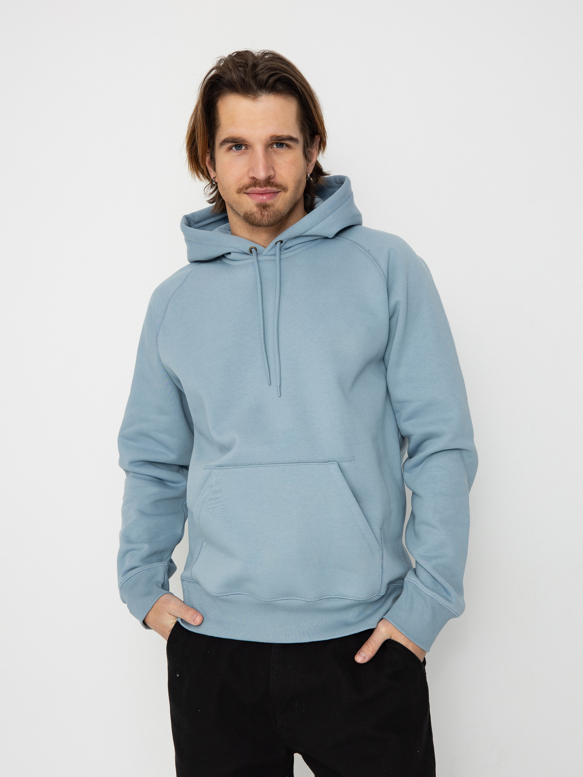 Суитшърт с качулка Carhartt WIP Chase HD (frosted blue/gold)