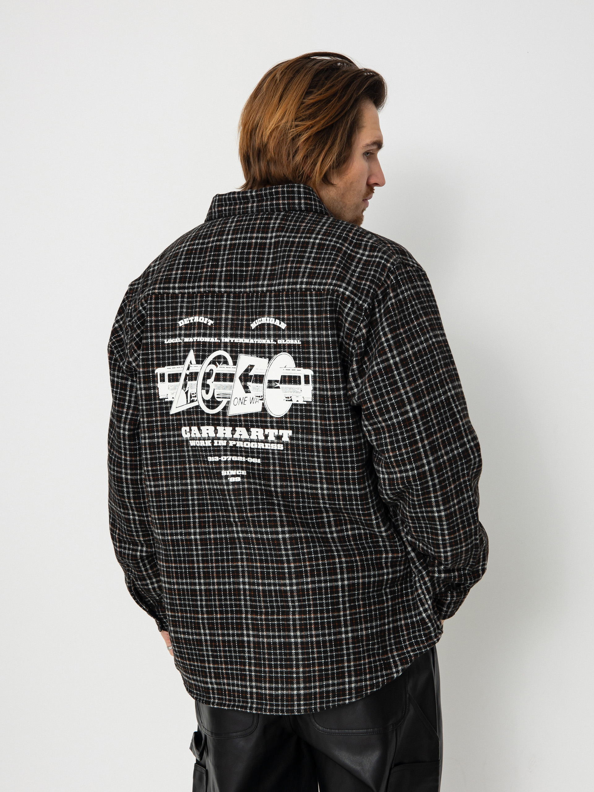 Риза Carhartt WIP Runaway Millett (millett check black/wax)