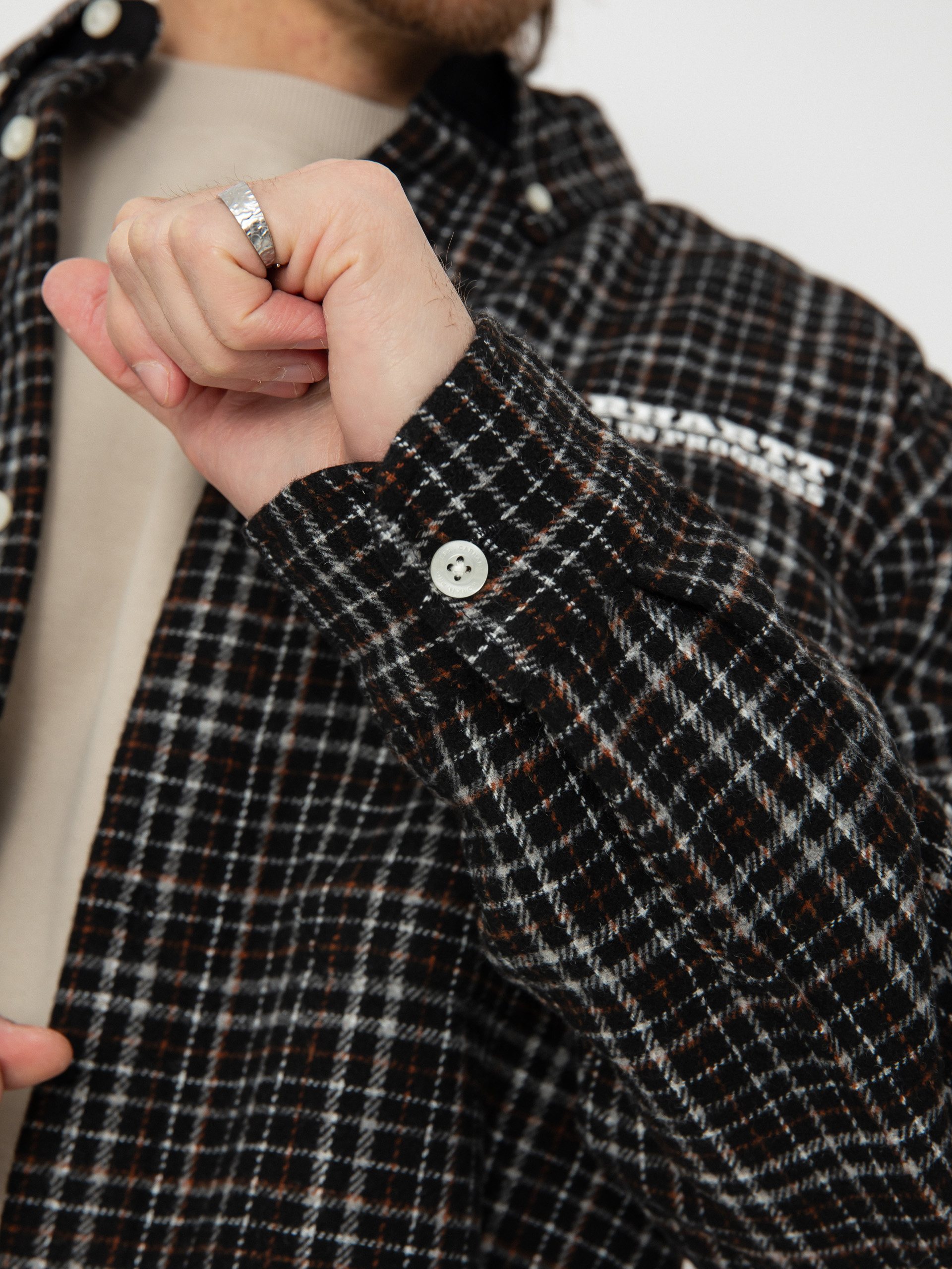 Риза Carhartt WIP Runaway Millett (millett check black/wax)