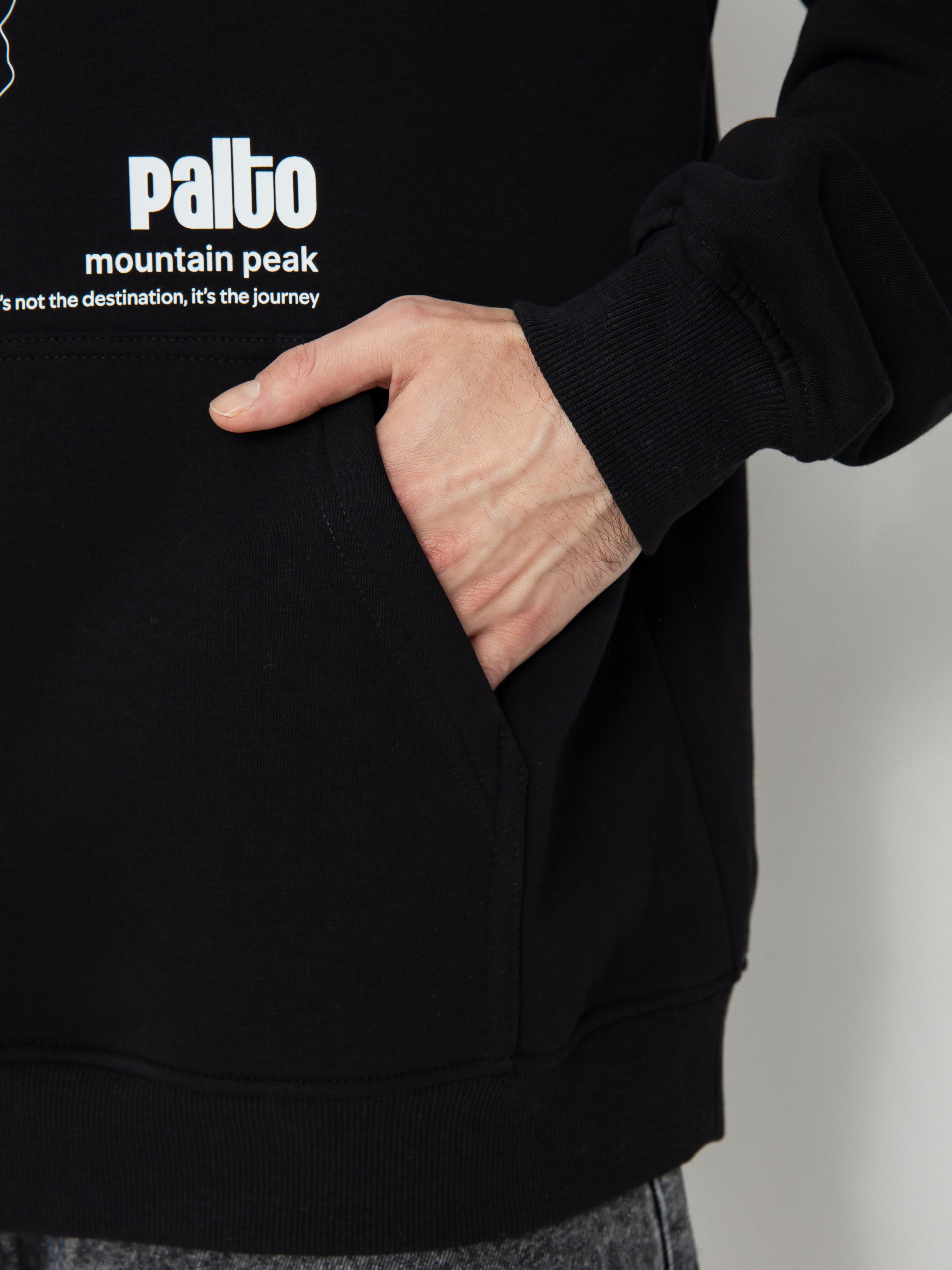 Суитшърт с качулка Palto Topography HD (black)