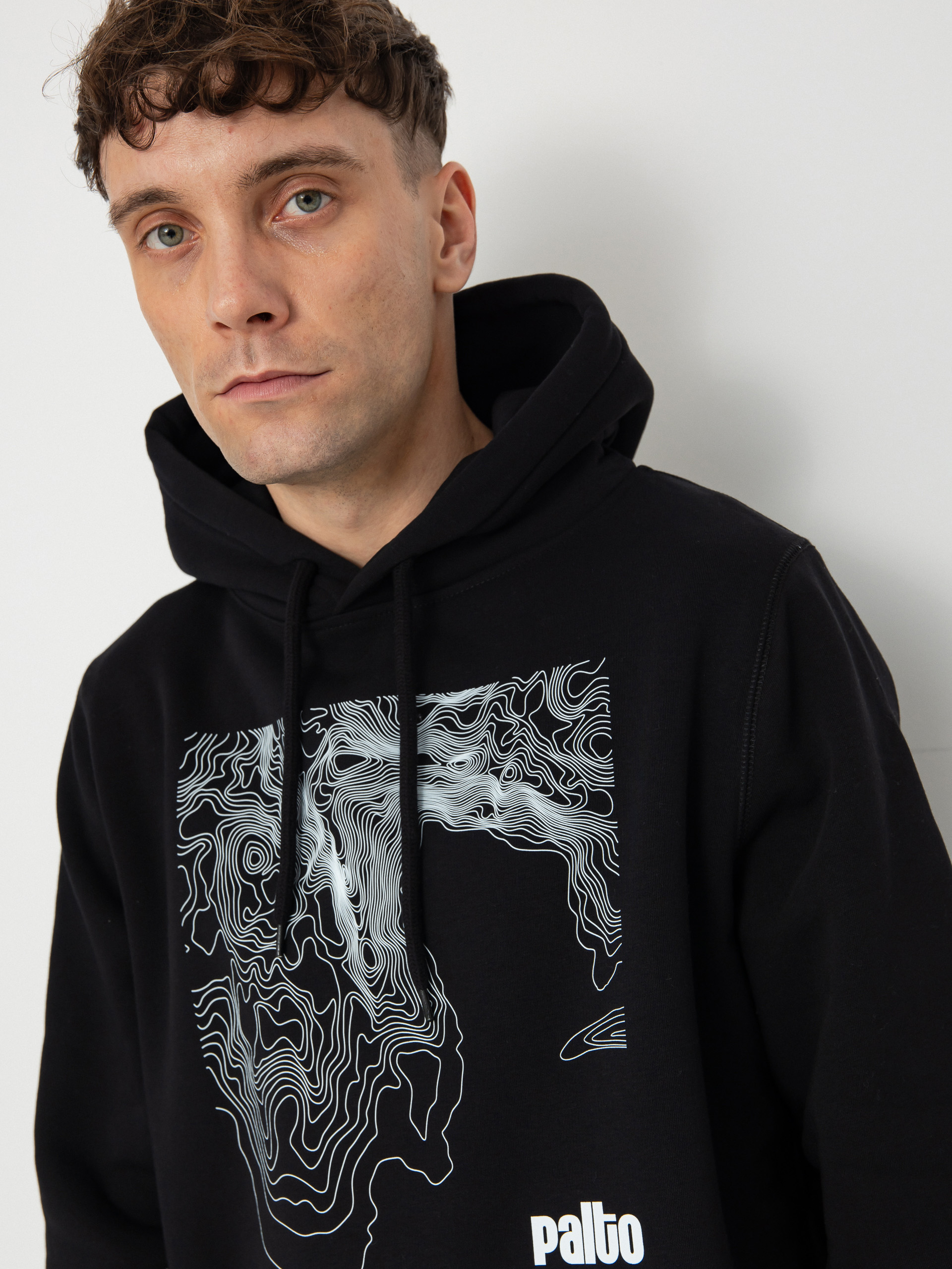 Суитшърт с качулка Palto Topography HD (black)
