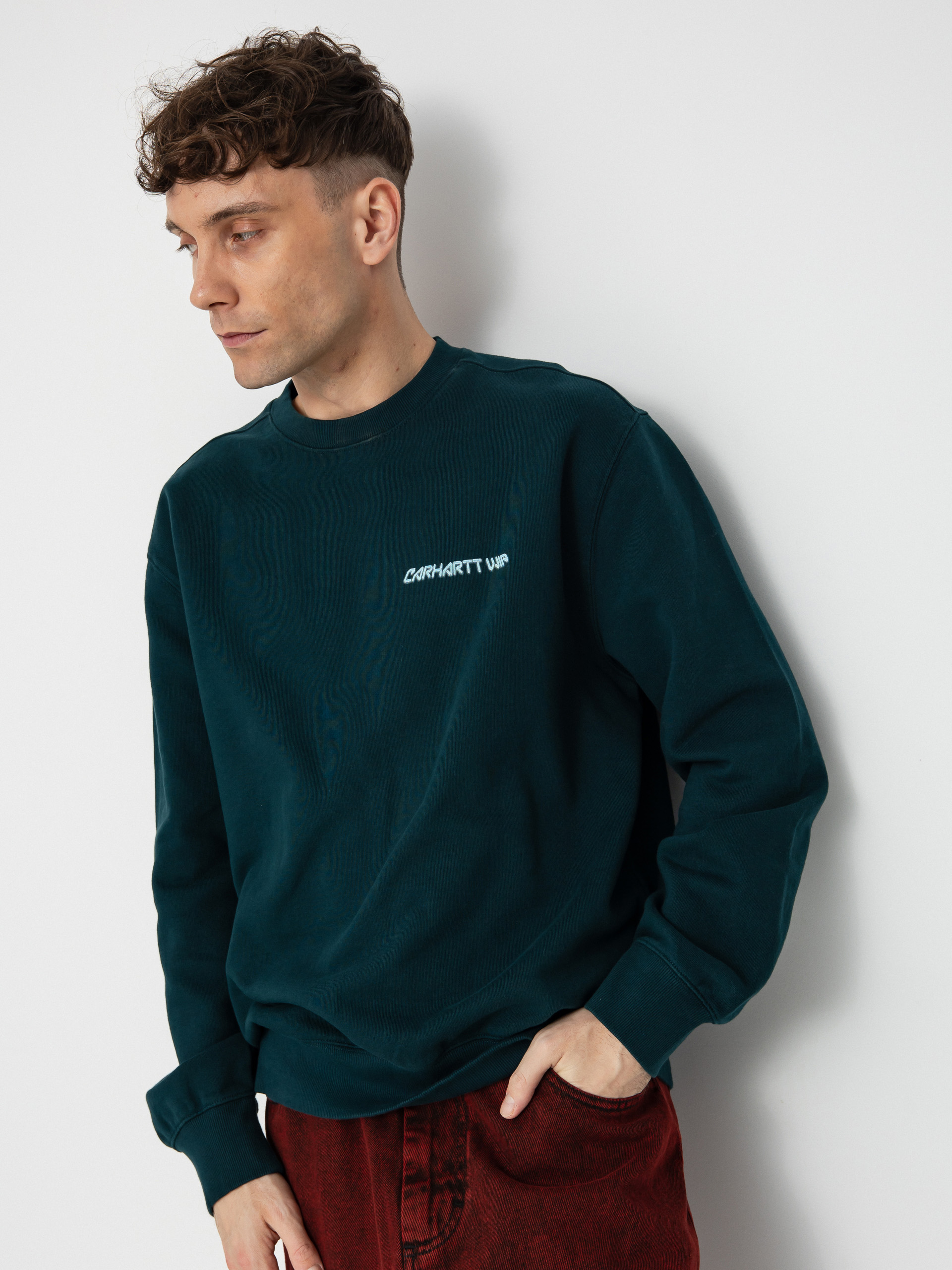 Суитшърт Carhartt WIP Greatest Flicks (deep lagoon)