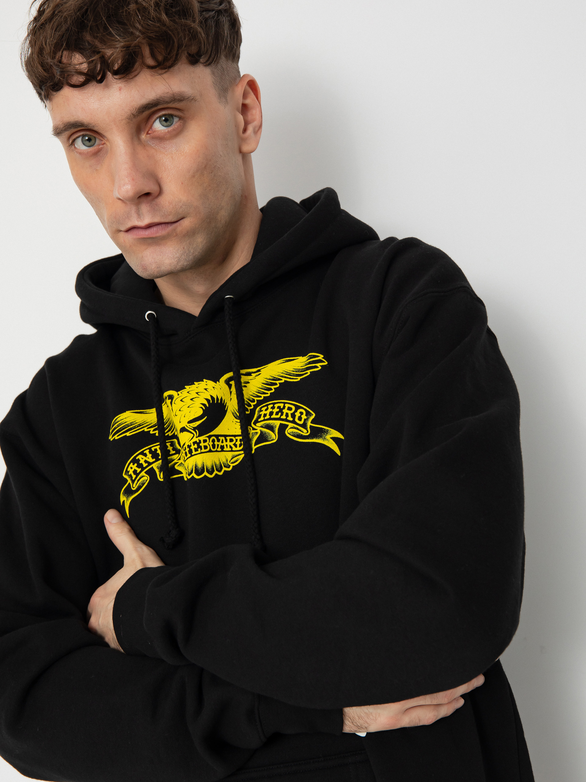 Суитшърт с качулка Antihero Basic Eagle HD (black/gold)