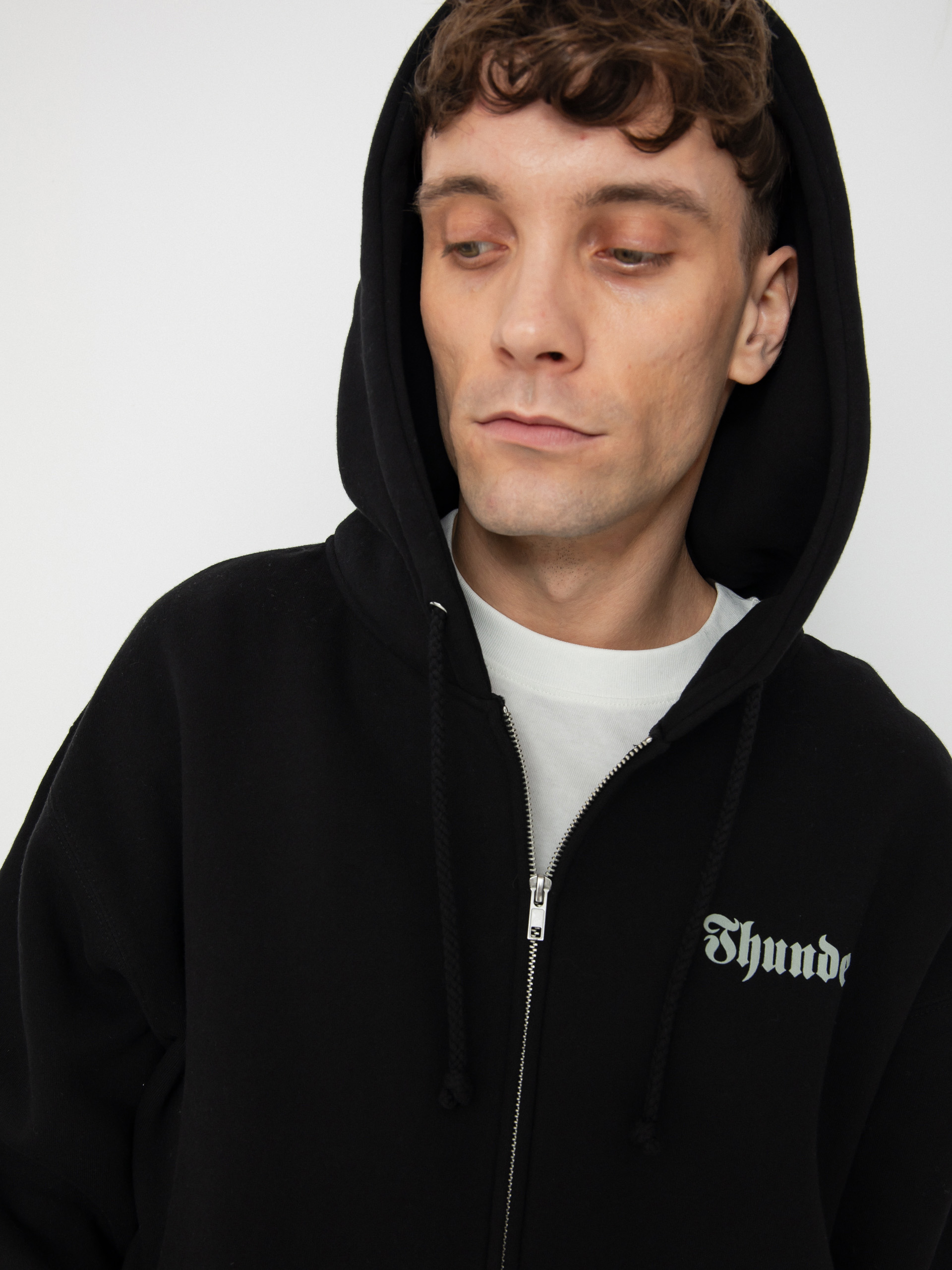 Суитшърт с качулка Thunder World Wide ZHD (black/grey)