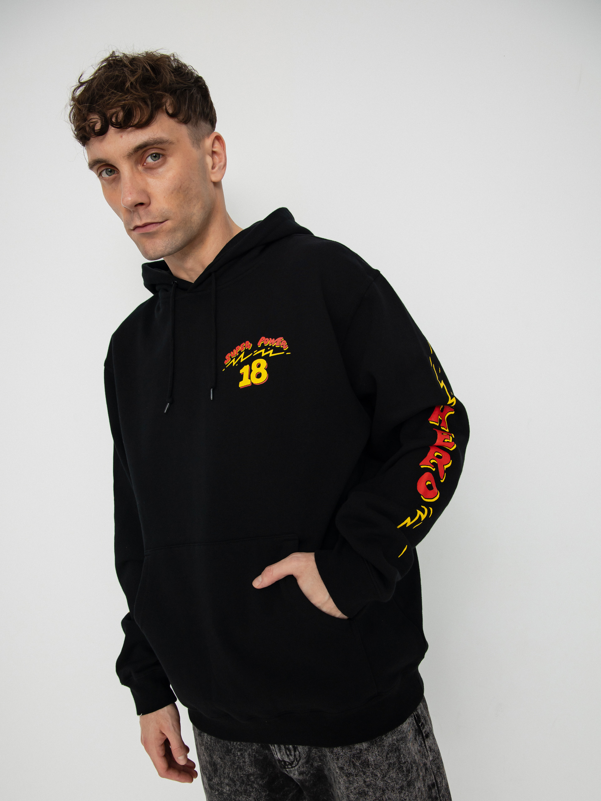 Суитшърт с качулка Antihero Super Power 18 HD (black)